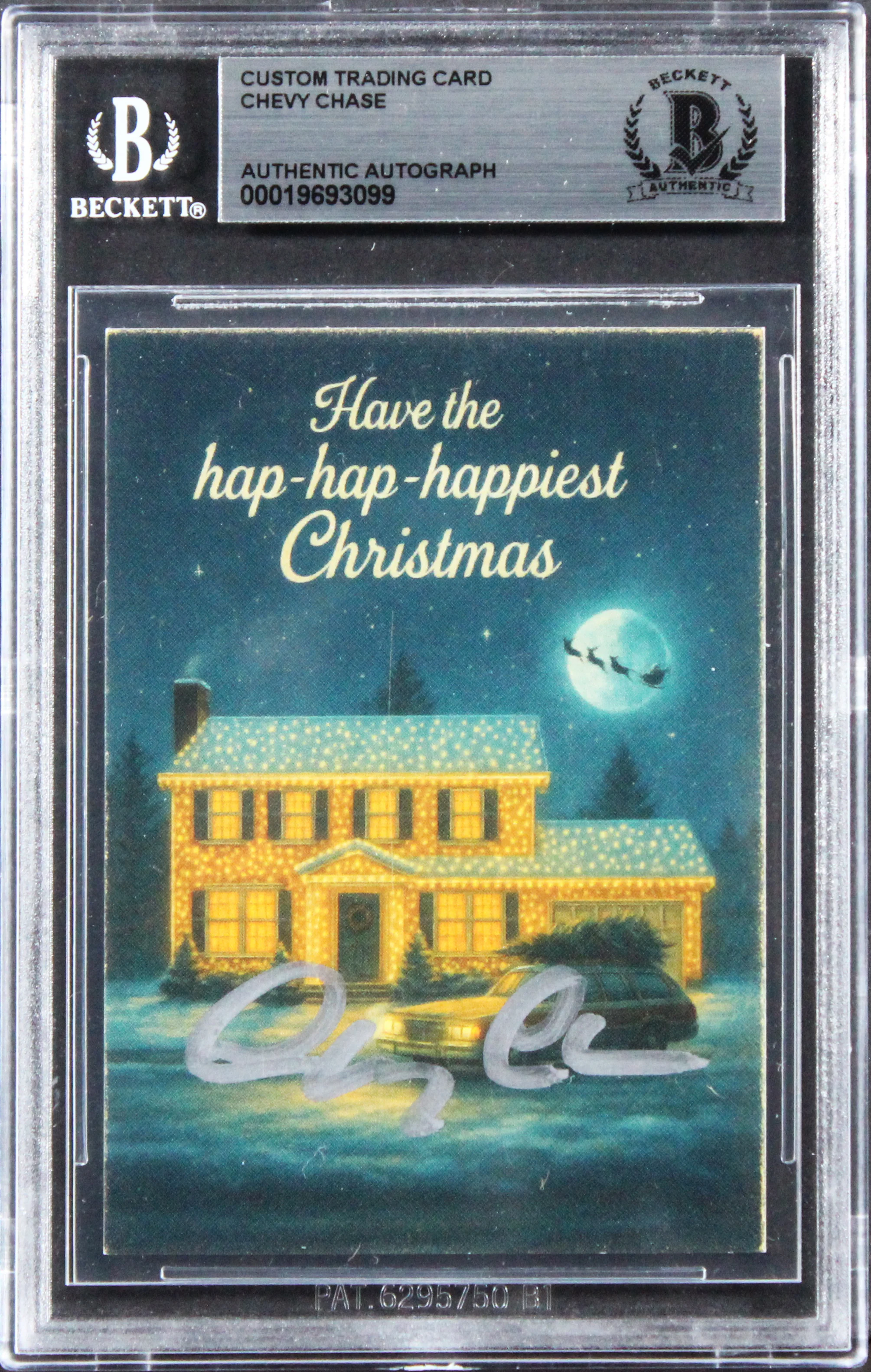 Chevy Chase National Lampoon's Christmas Vacation Signed Custom Card BAS Slabbed - Image 2