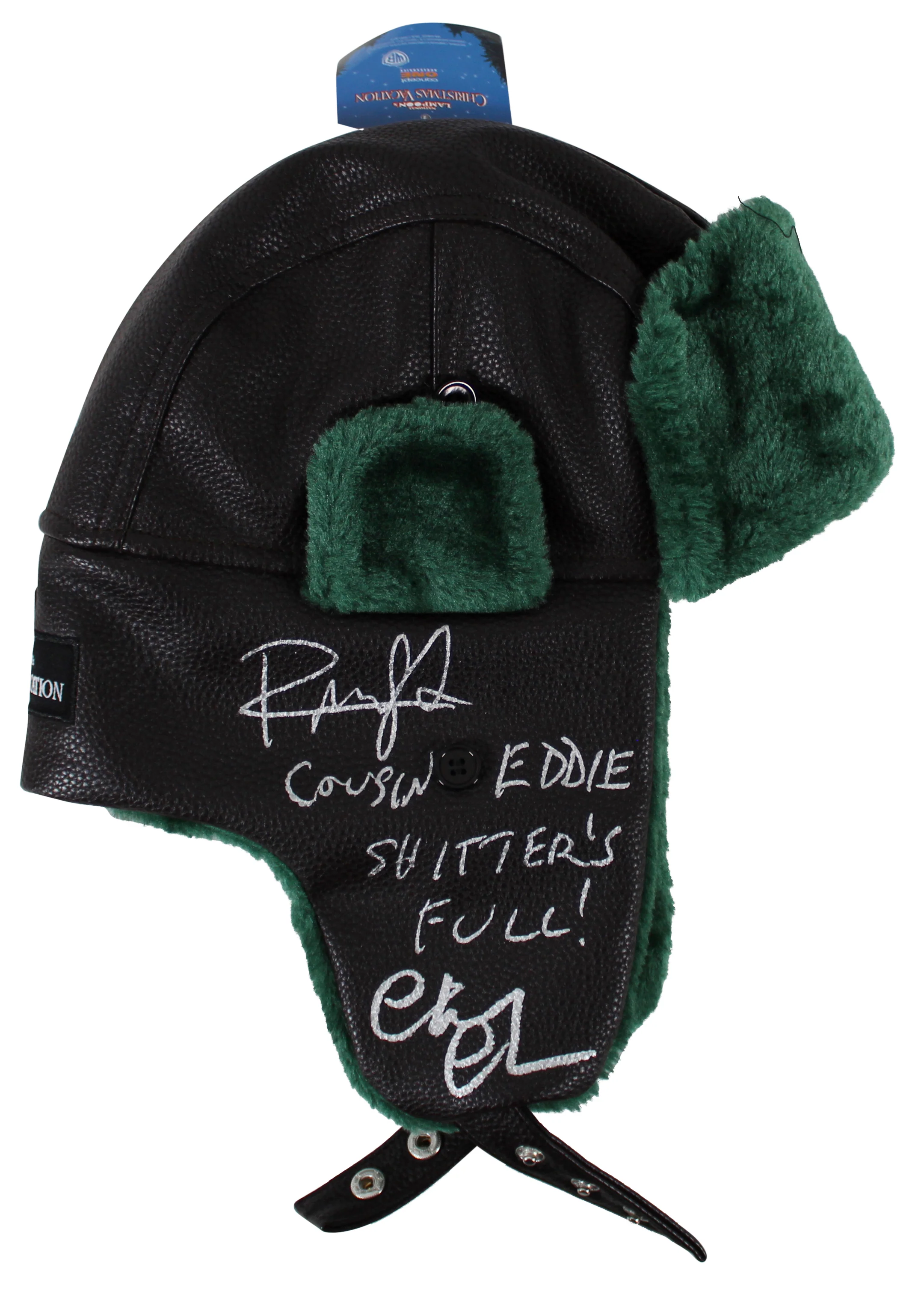 Chevy Chase & Randy Quaid Christmas Vacation "2x Insc" Signed Hat BAS #BK88259