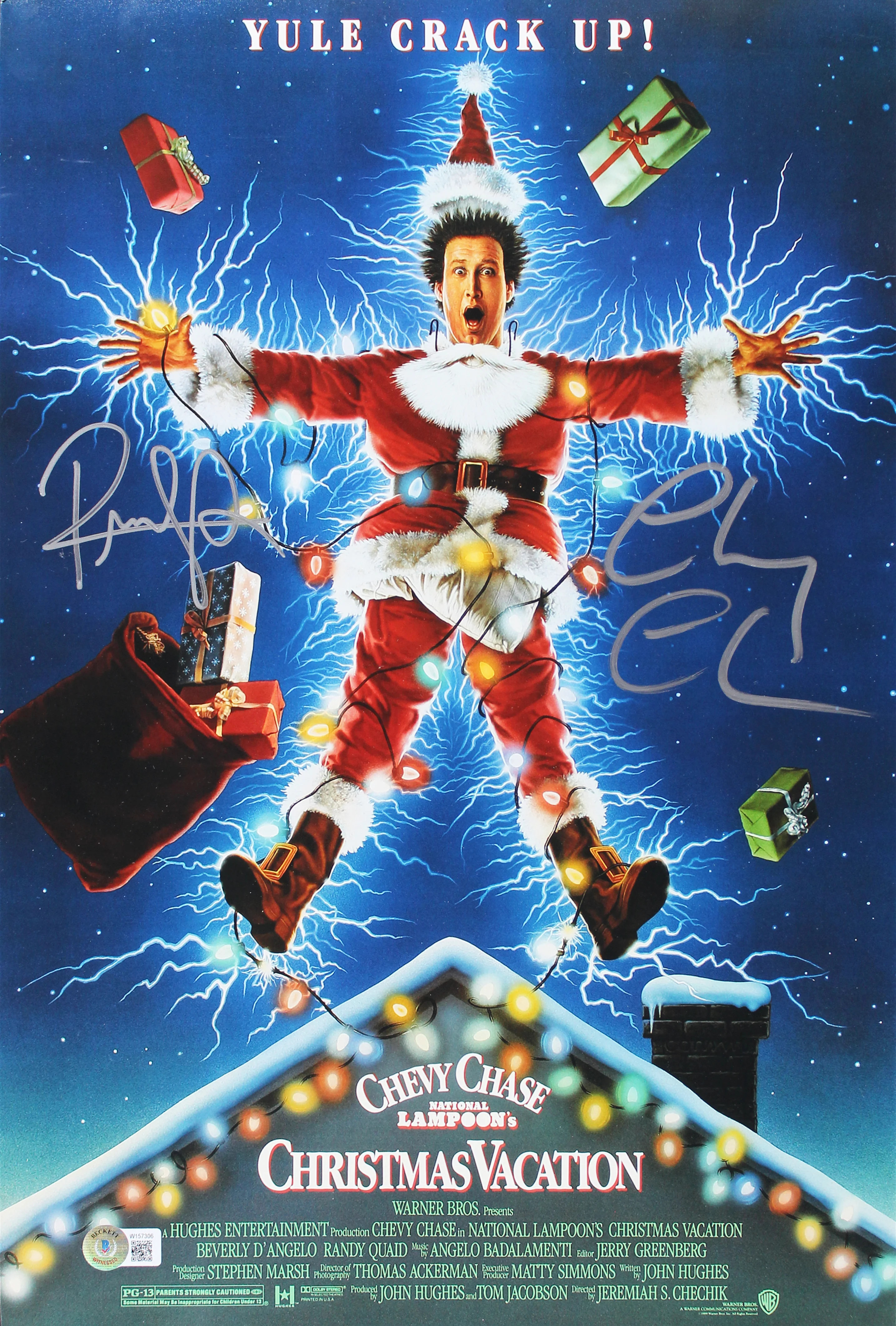 Chevy Chase & Randy Quaid Christmas Vacation Signed 12x18 Photo BAS Wit 1 - Image 2