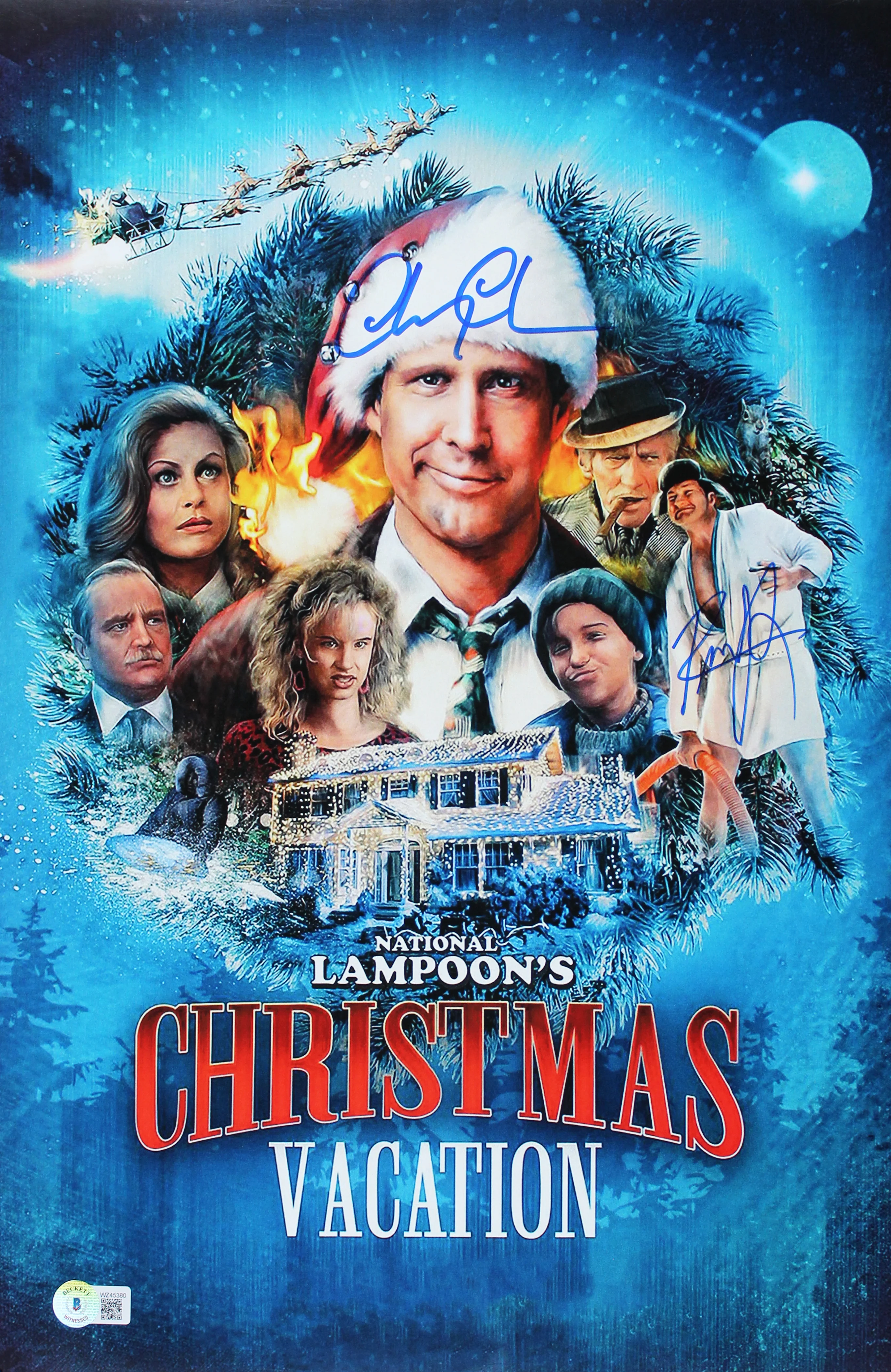 Chevy Chase & Randy Quaid Christmas Vacation Signed 12x18 Photo BAS Wit 2 - Image 2