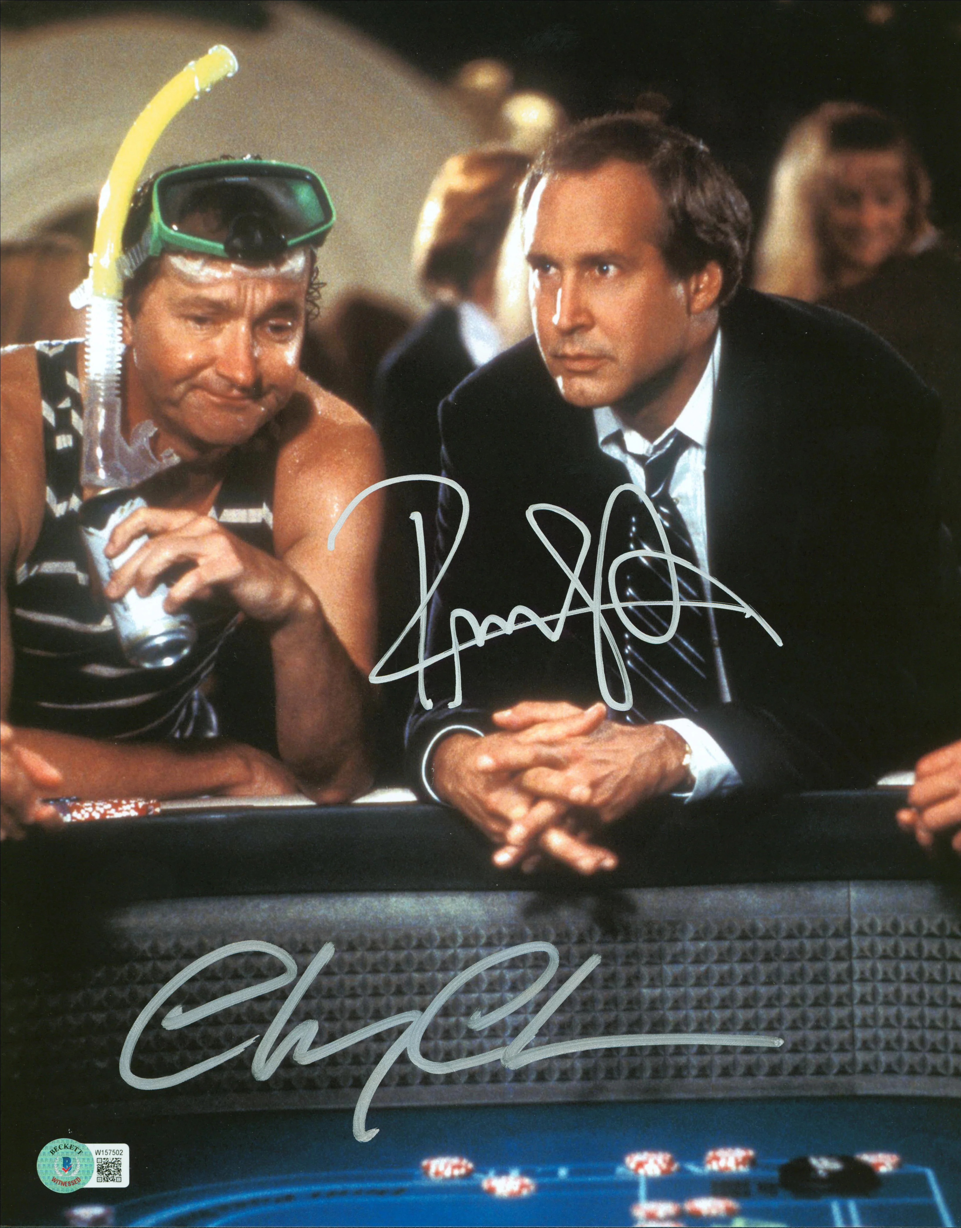 Chevy Chase & Randy Quaid Vegas Vacation Signed 11x14 Photo BAS Witnessed - Image 2