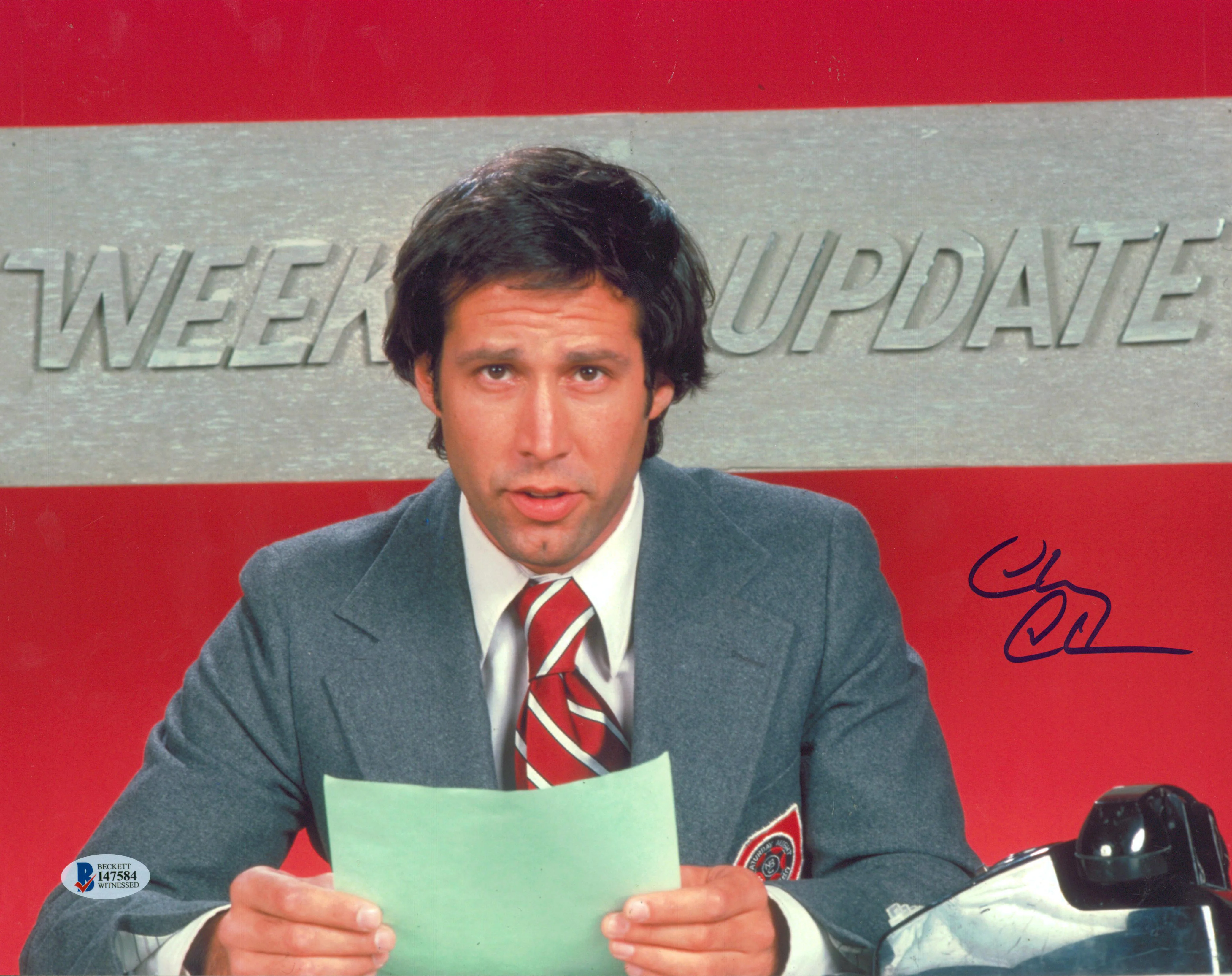 Chevy Chase Saturday Night Live Authentic Signed 11x14 Horizontal Photo BAS