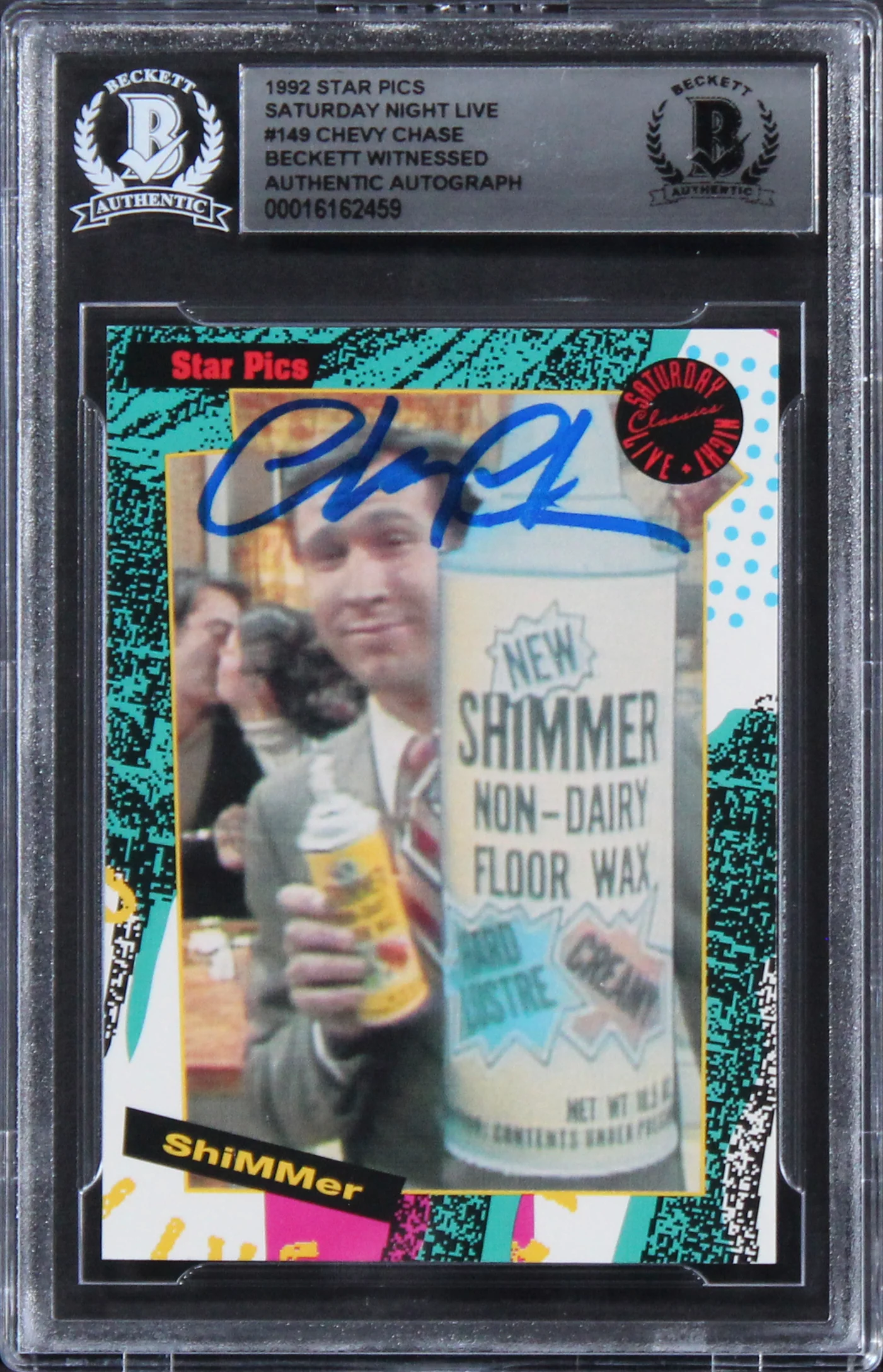 Chevy Chase Saturday Night Live Signed 1992 Star Pics #149 Card BAS Slabbed - Image 2