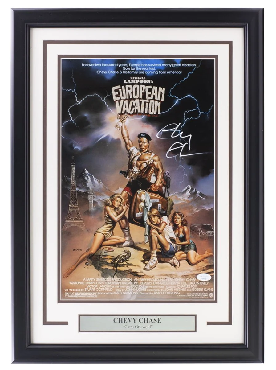 Chevy Chase Signed Framed 11x17 National Lampoons European Vacation Photo JSA - Image 6