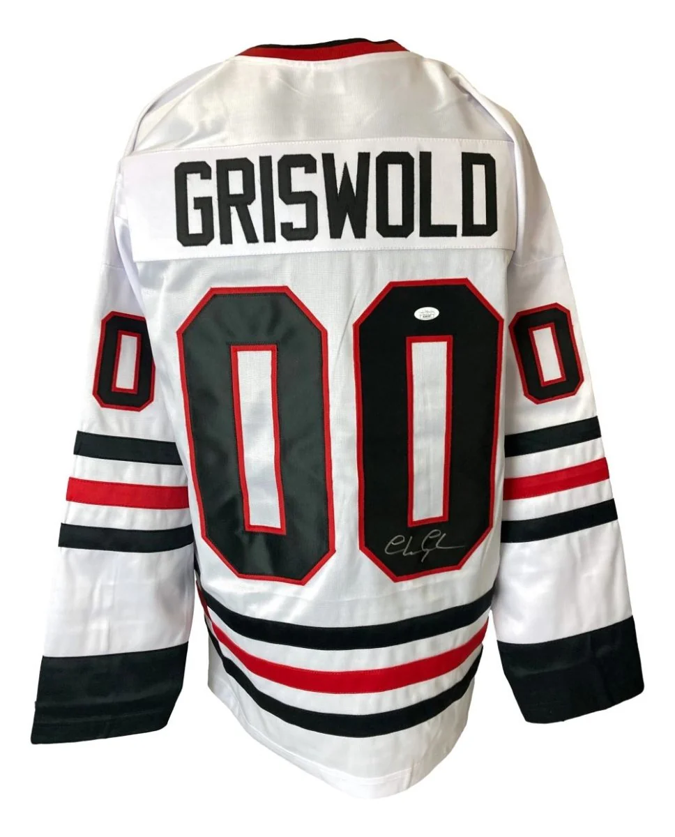 Chevy Chase Signed Christmas Vacation White Chicago Griswold Jersey JSA