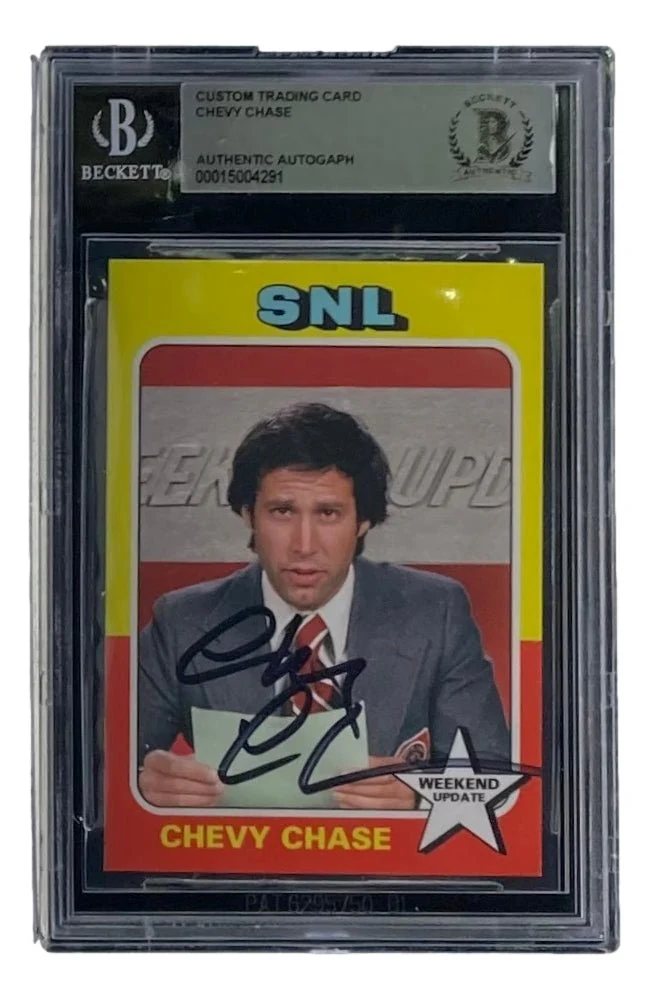 Chevy Chase Signed Slabbed Saturday Night Live Weekend Update Trading Card BAS