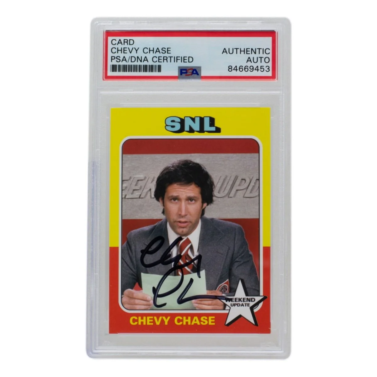 Chevy Chase Signed SNL Weekend Update Trading Card PSA/DNA - Image 3