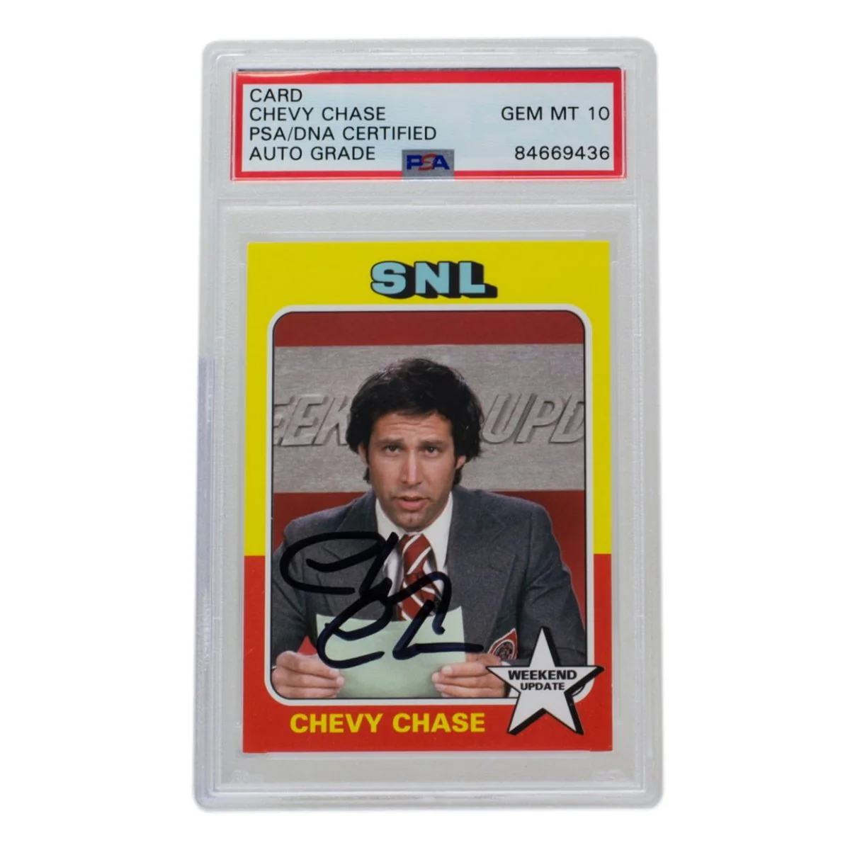 Chevy Chase Signed SNL Weekend Update Trading Card PSA/DNA Auto Gem Mint 10 - Image 4