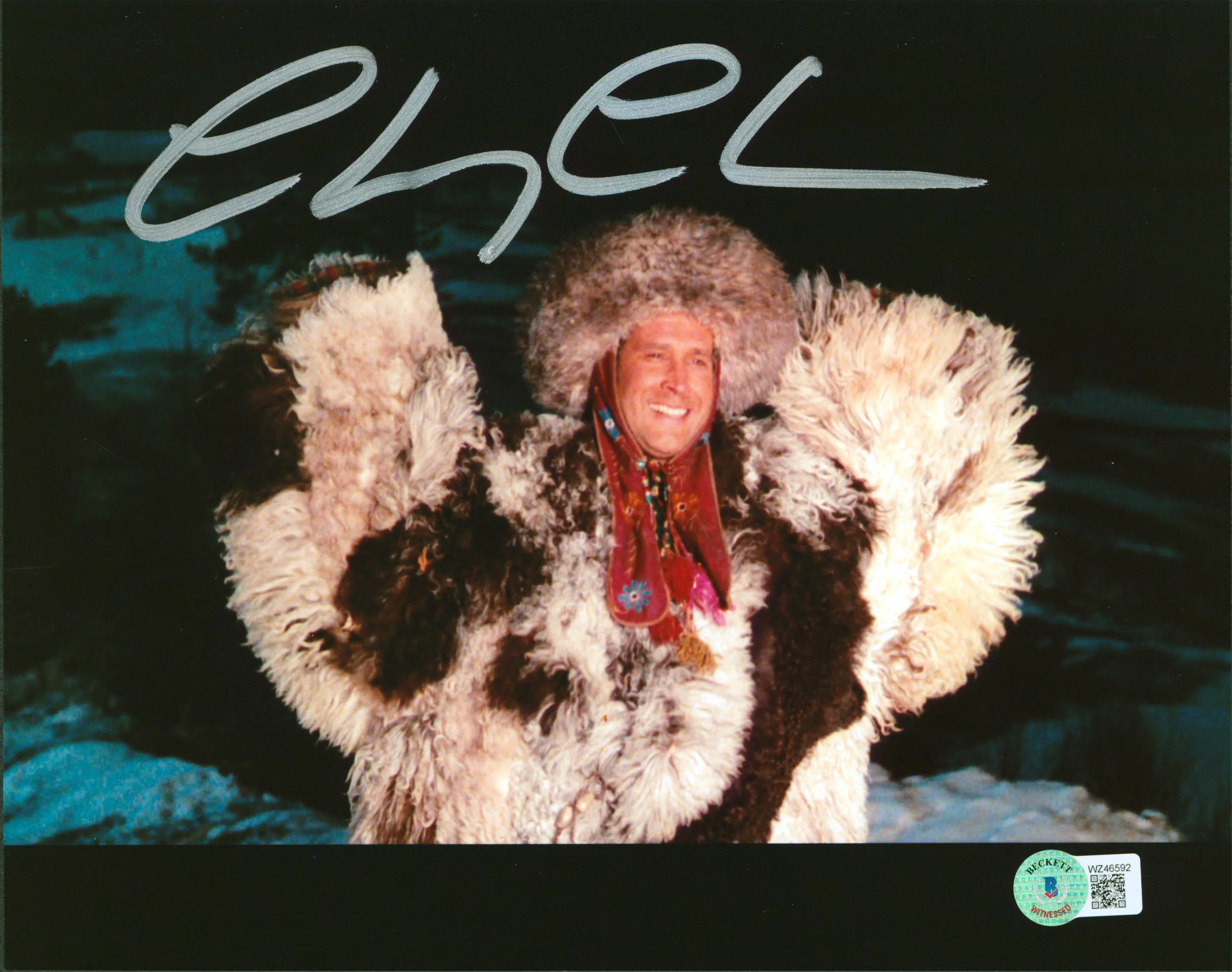 Chevy Chase Spies Like Us Authentic Signed 8x10 Fur Coat Photo BAS Witnessed - Image 2