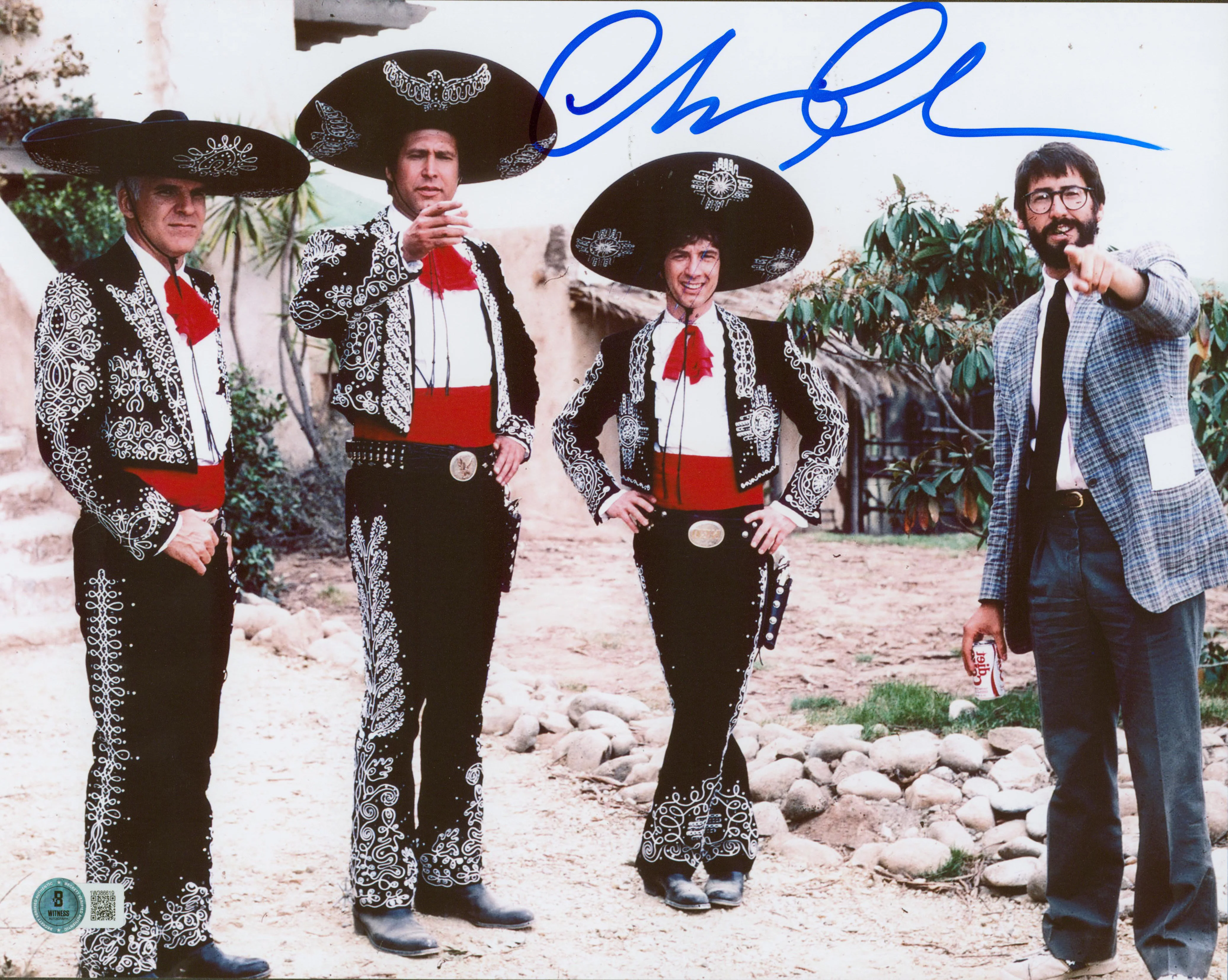 Chevy Chase Three Amigos! Signed 11x14 Photo w/ John Landis BAS Witnessed - Image 2