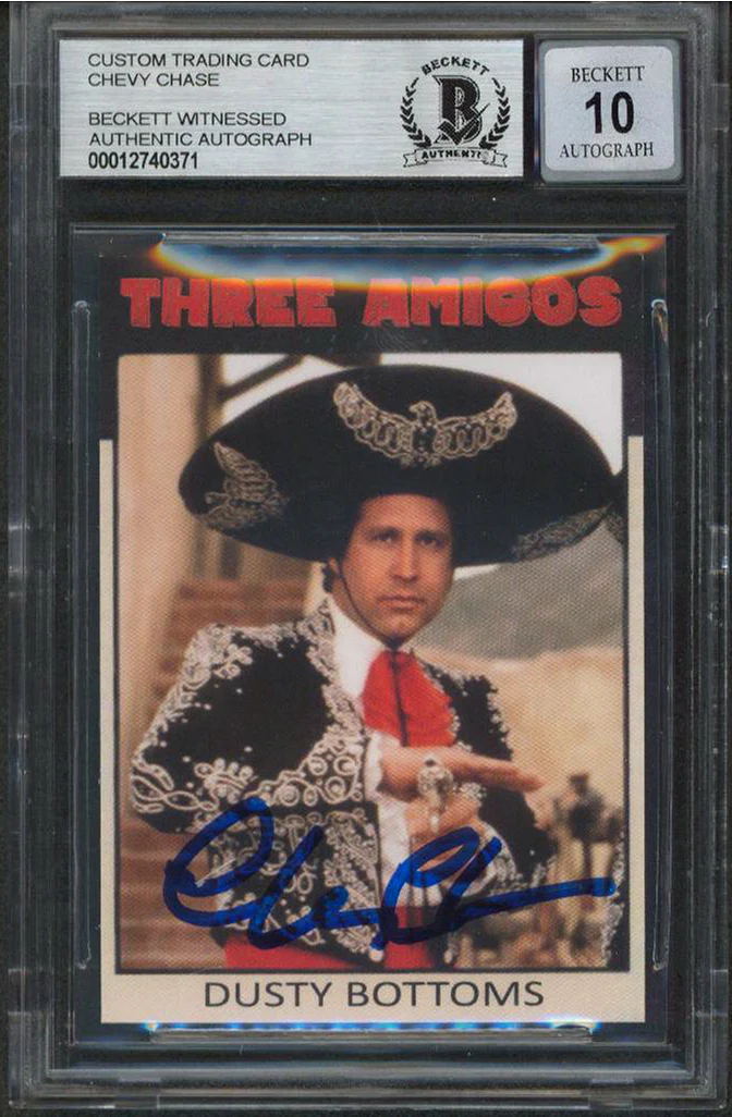 Chevy Chase Three Amigos! Signed Custom Trading Card Auto 10! BAS Slabbed 1 - Image 2