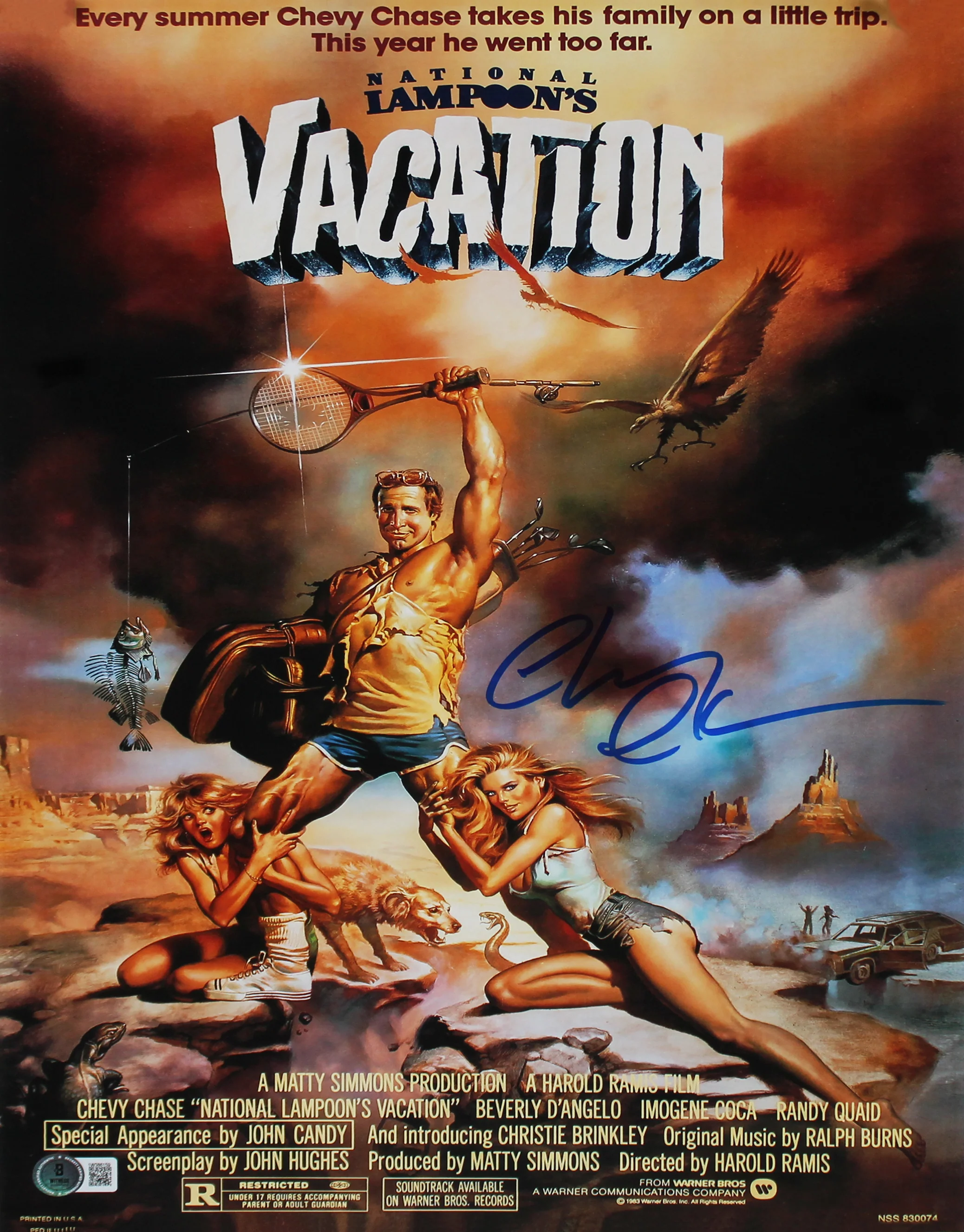Chevy Chase Vacation Authentic Signed 12x18 Photo w/ Blue Sig BAS Witnessed 2 - Image 2