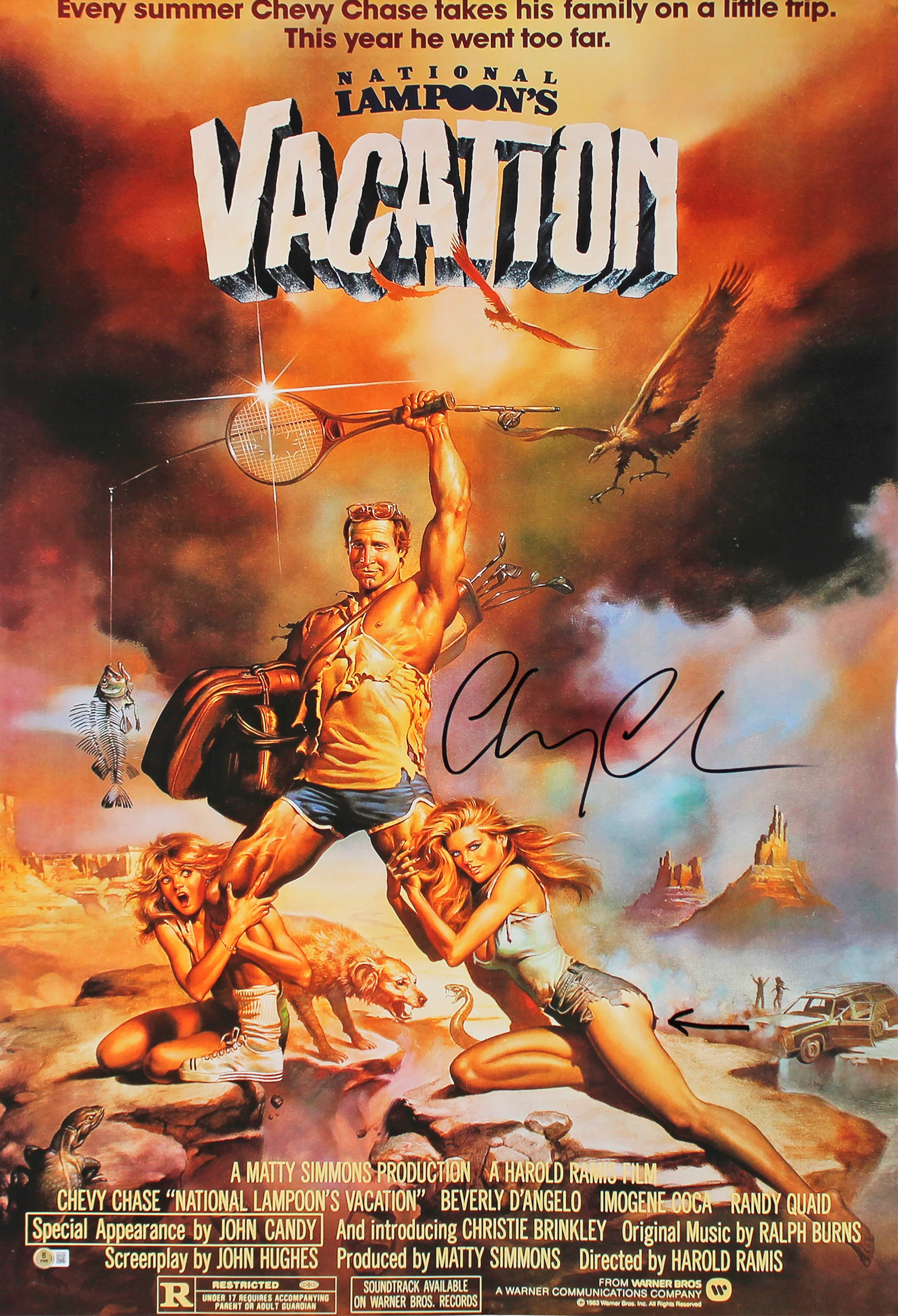 Chevy Chase Vacation Authentic Signed 24x36 Movie Poster BAS Witnessed #1W310288 - Image 2