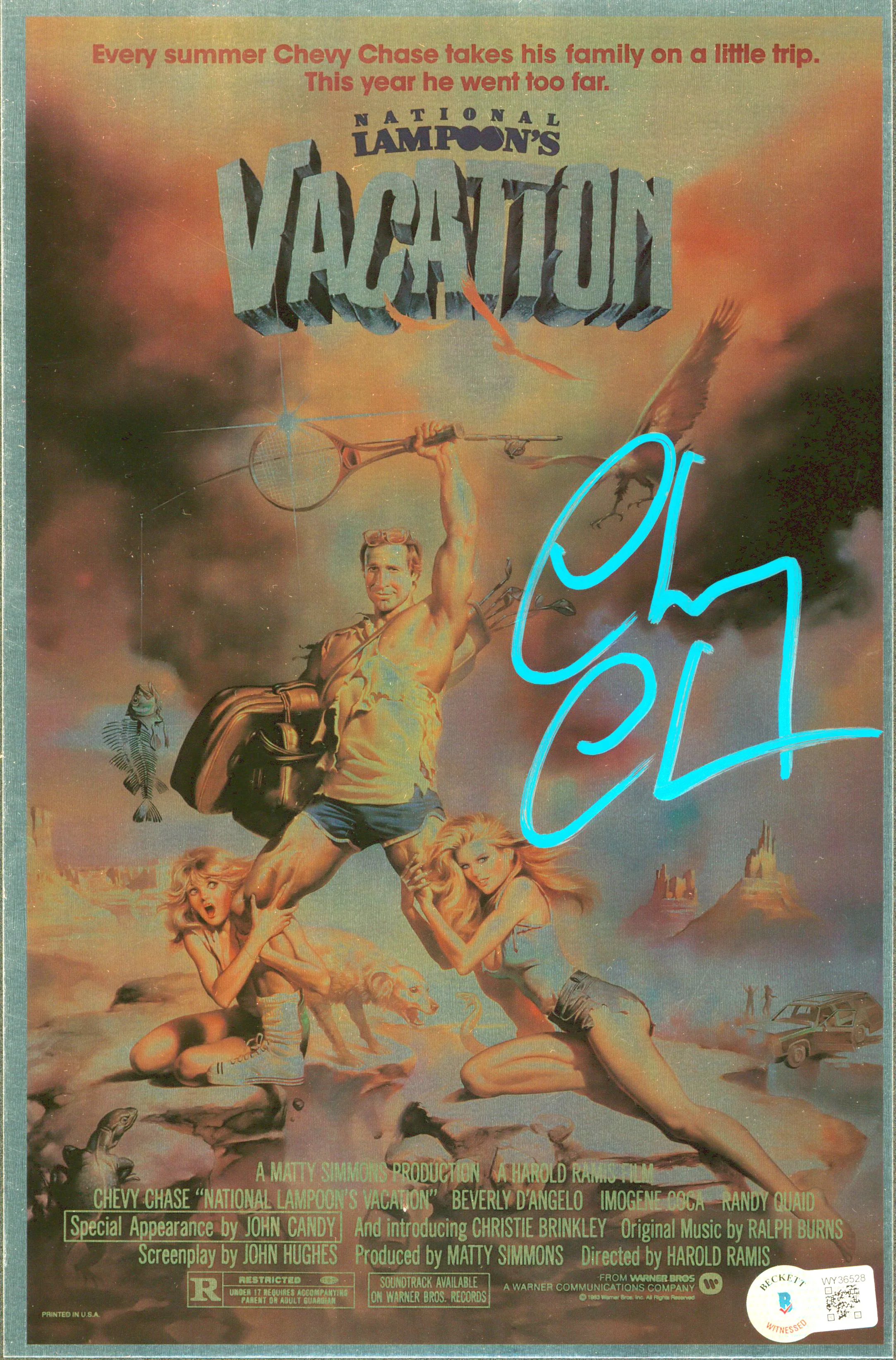 Chevy Chase Vacation Authentic Signed 7.15x11 Metallic Photo BAS Wit #WY36528 - Image 2