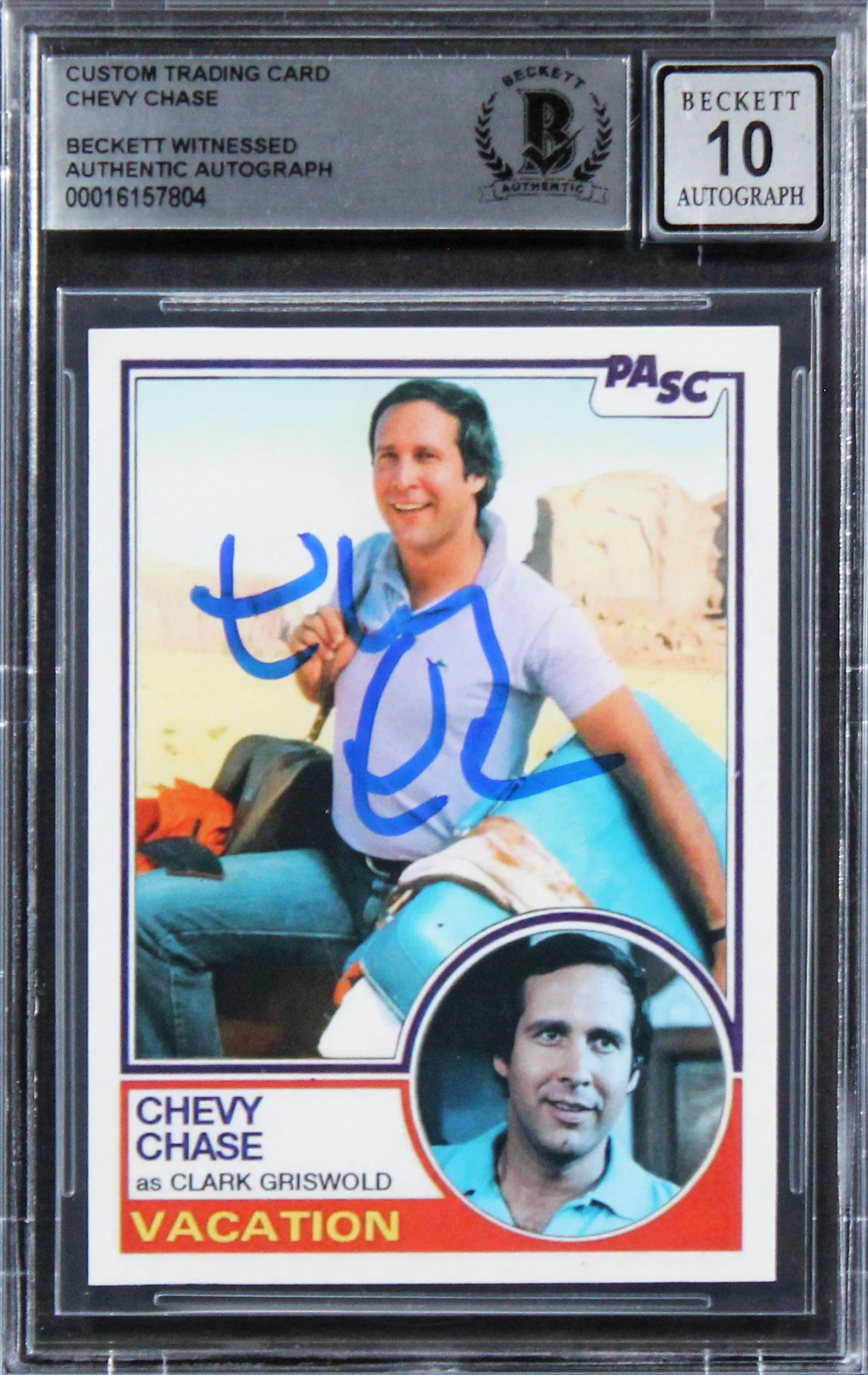 Chevy Chase Vacation Authentic Signed Custom Trading Card Auto 10! BAS Slabbed 3 - Image 2