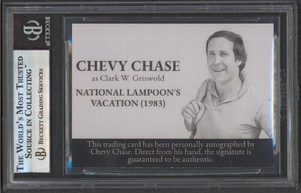 Chevy Chase Vacation Signed Clark W. Griswold Custom Trading Card BAS Slabbed 2 - Image 3