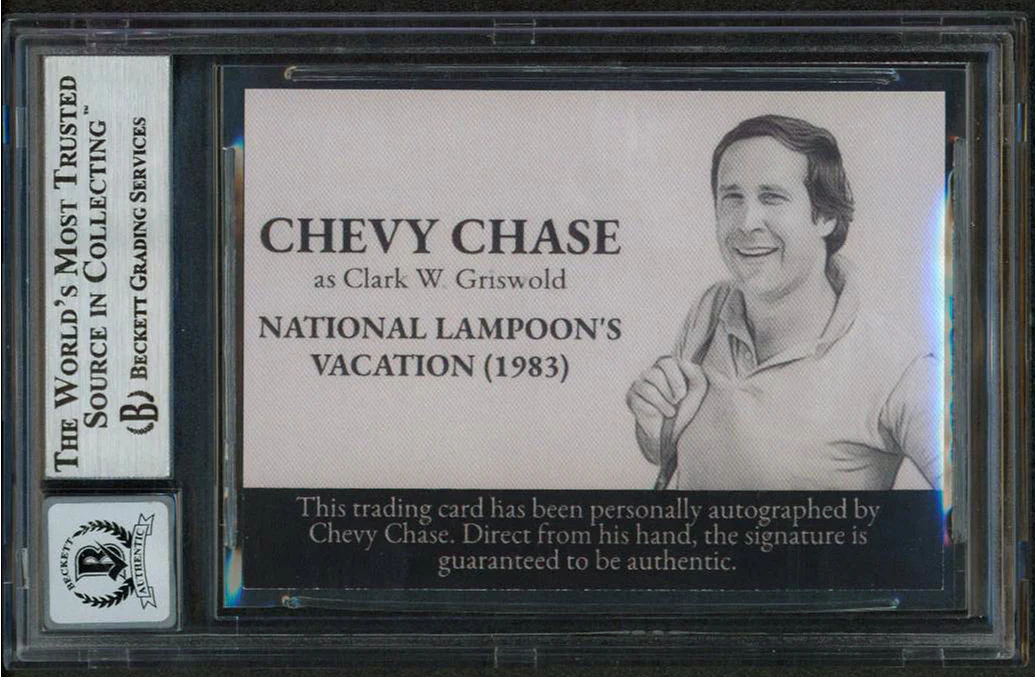 Chevy Chase Vacation Signed Griswold Custom Trading Card Auto 10! BAS Slabbed 2 - Image 3