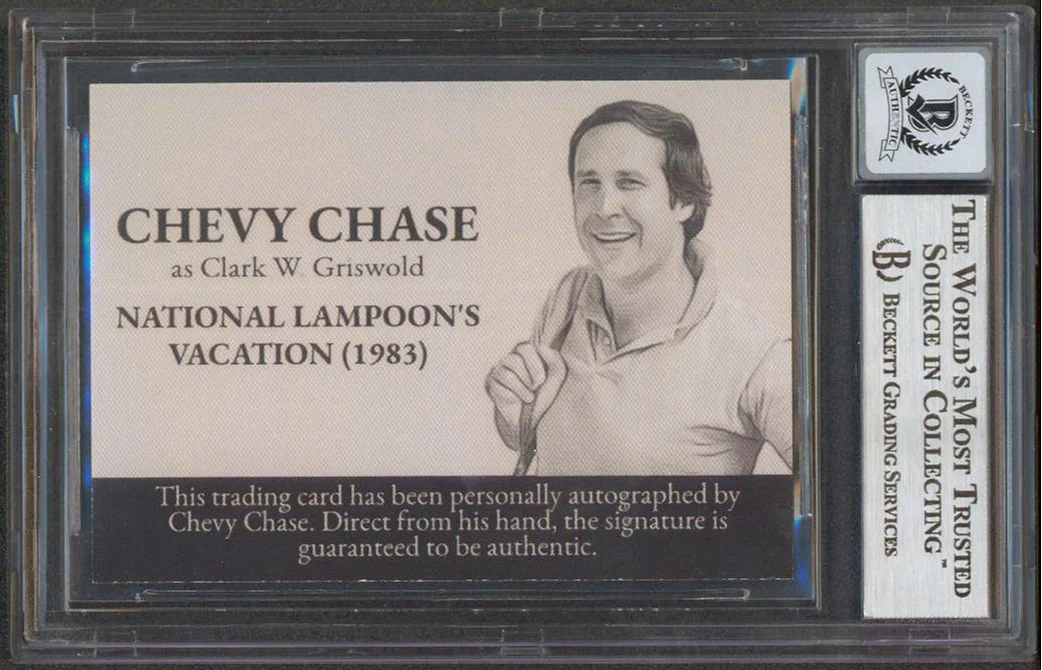 Chevy Chase Vacation Signed Griswold Custom Trading Card Auto 10! BAS Slabbed 3 - Image 3