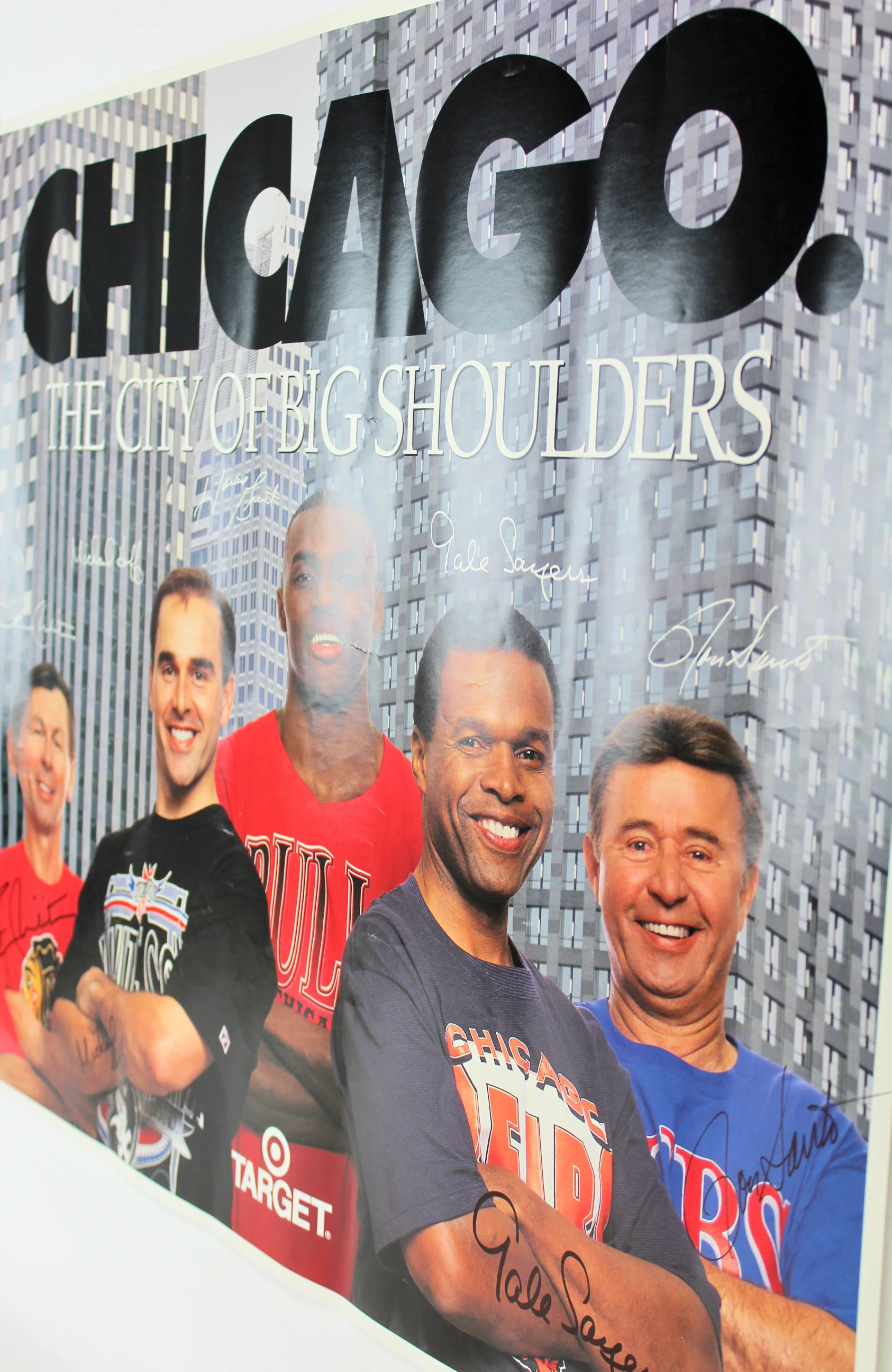 Chicago Greats (4) Sayers, Santo, Mikita & Huff Signed 26x30 Poster BAS #A88315 - Image 6