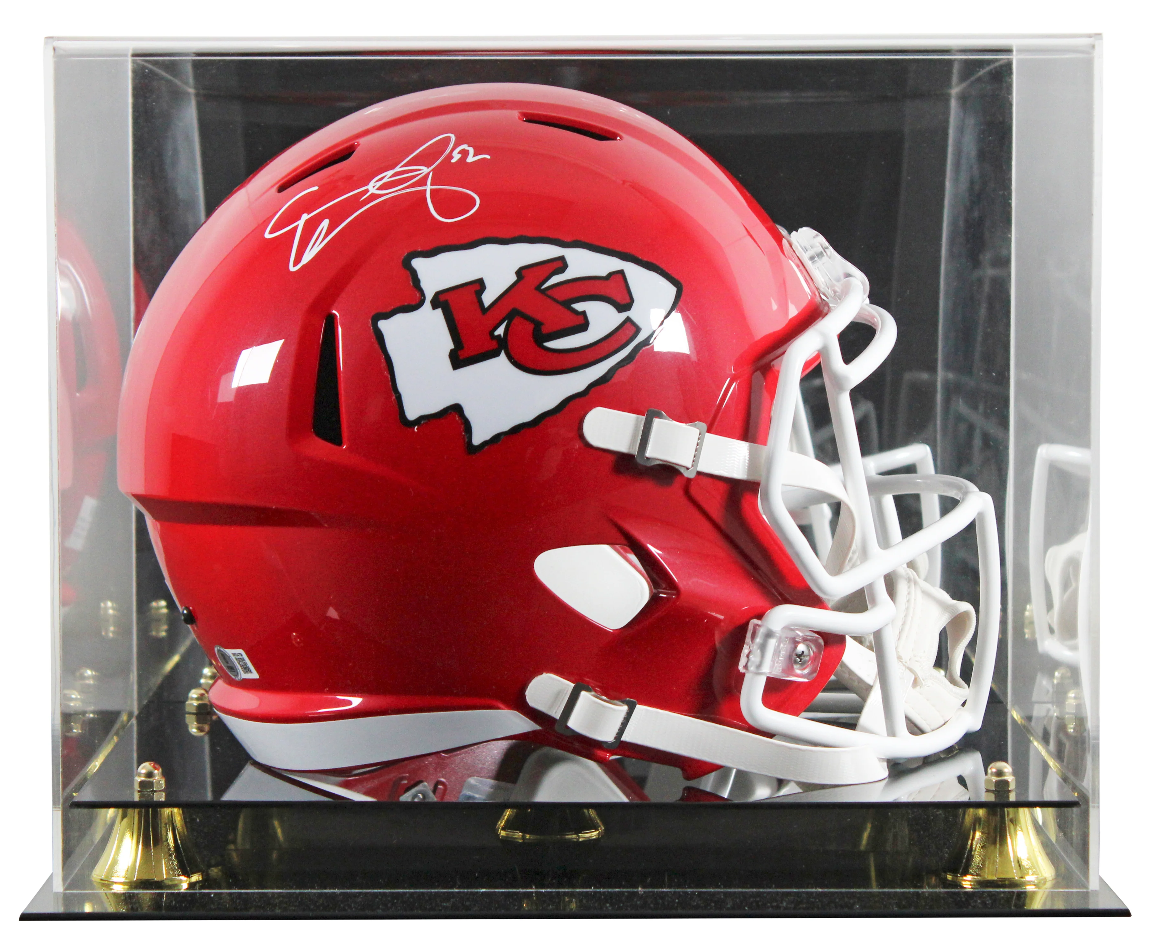 Chiefs Creed Humphrey Signed Full Size Speed Rep Helmet W/ Case BAS Witnessed - Image 2