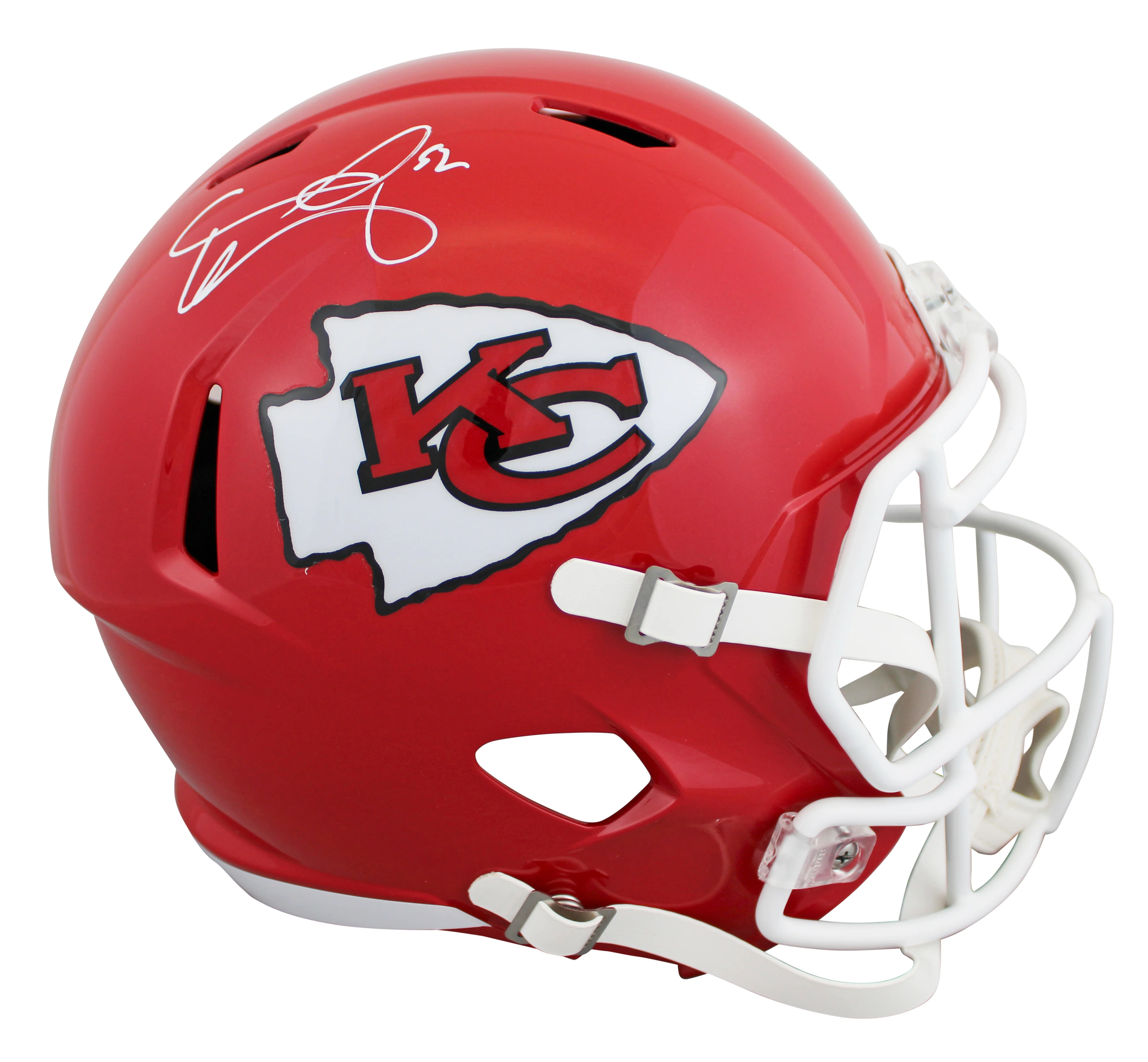 Chiefs Creed Humphrey Signed Full Size Speed Rep Helmet W/ Case BAS Witnessed - Image 3