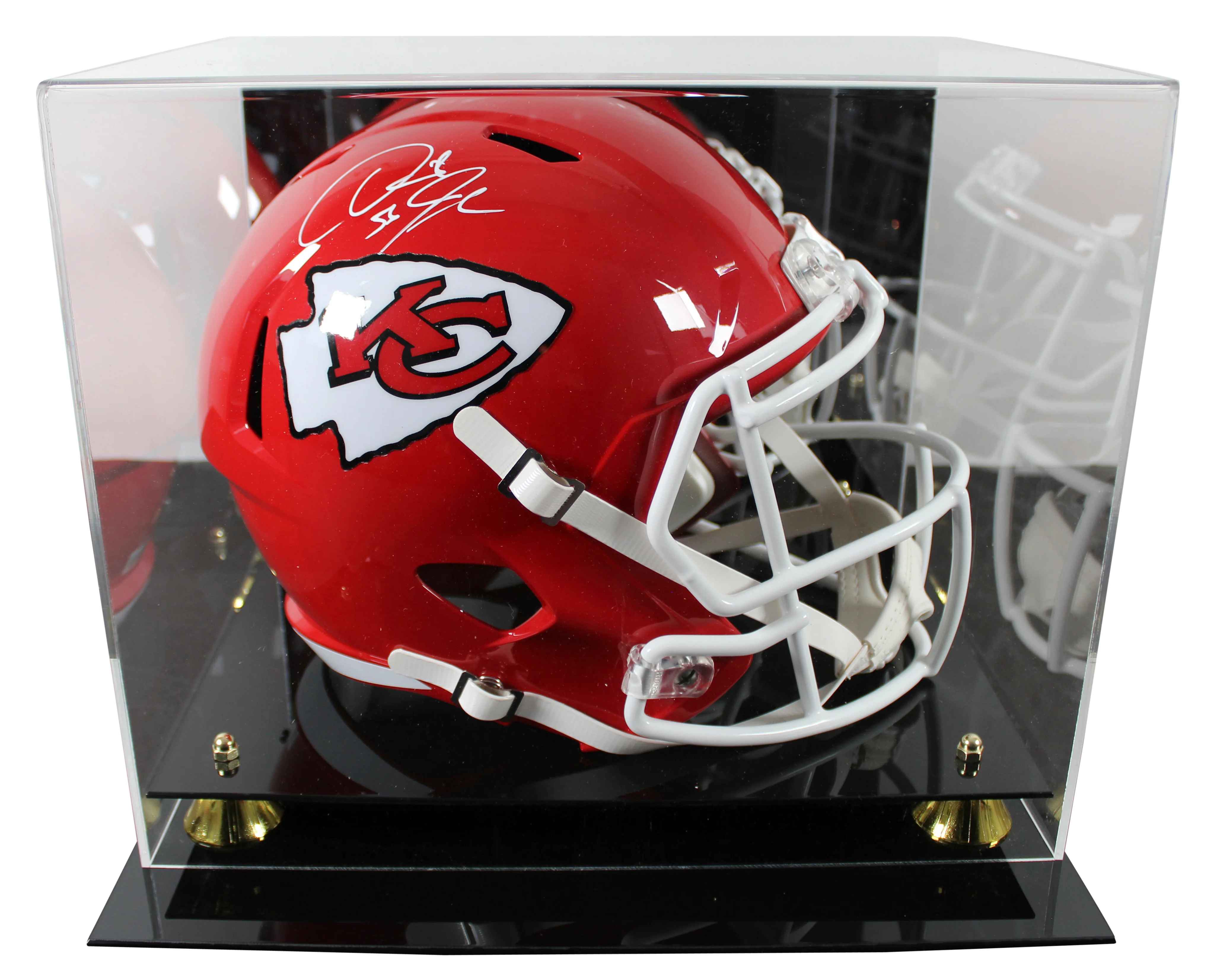 Chiefs Derrick Johnson Signed Full Size Speed Rep Helmet W/ Case BAS Witnessed - Image 2