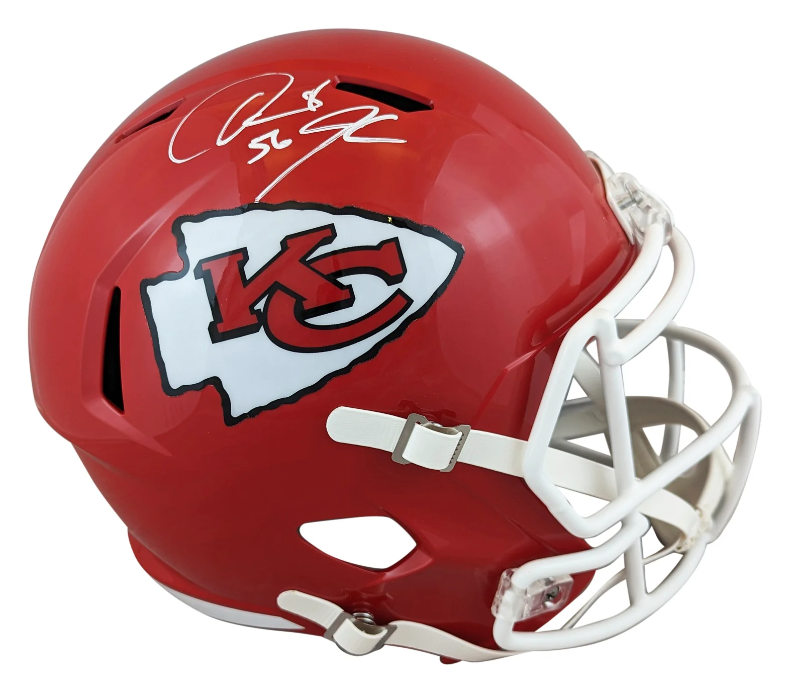 Chiefs Derrick Johnson Signed Full Size Speed Rep Helmet W/ Case BAS Witnessed - Image 3
