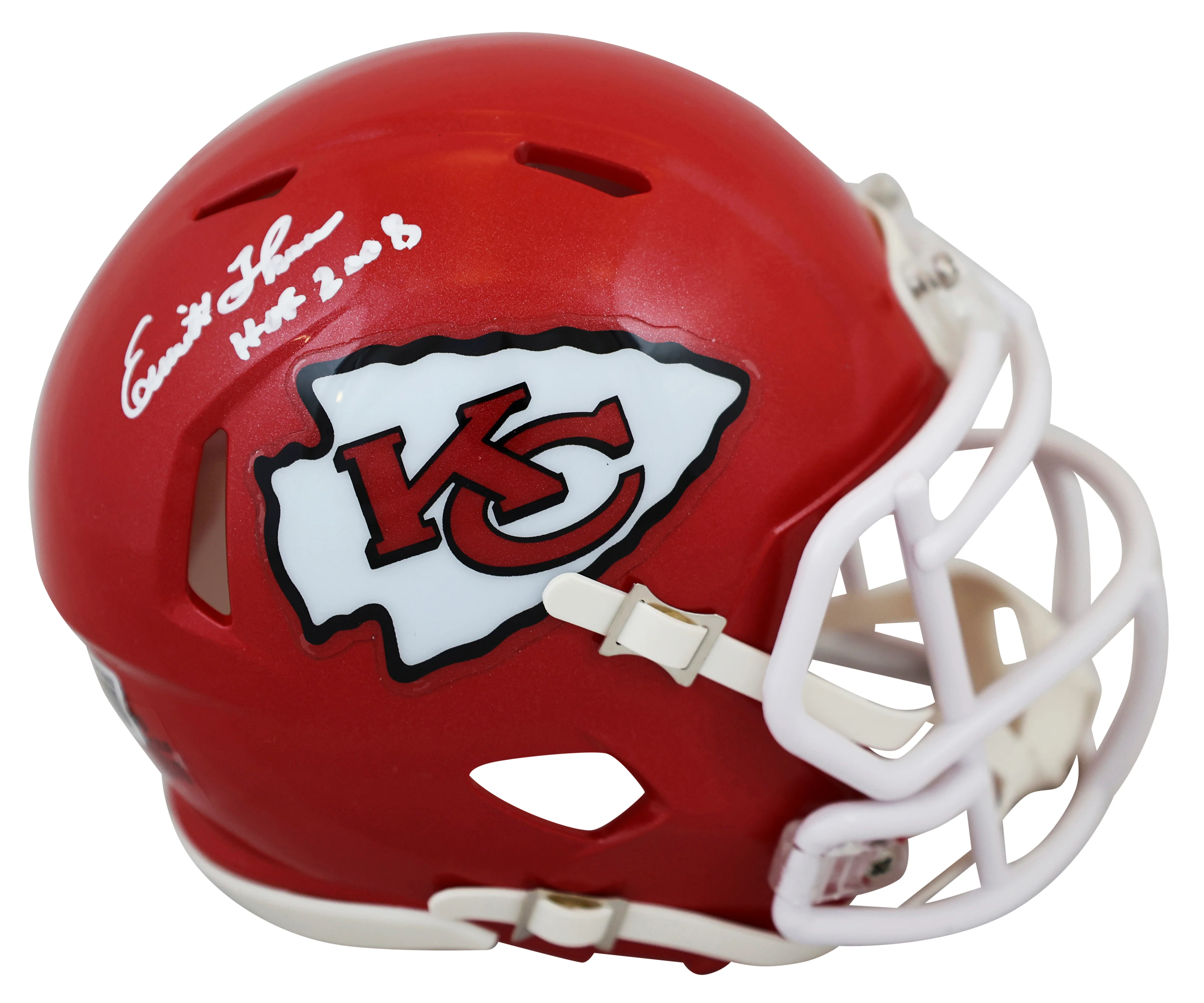 Chiefs Emmitt Thomas "HOF 2008" Authentic Signed Speed Mini Helmet BAS Witnessed - Image 2