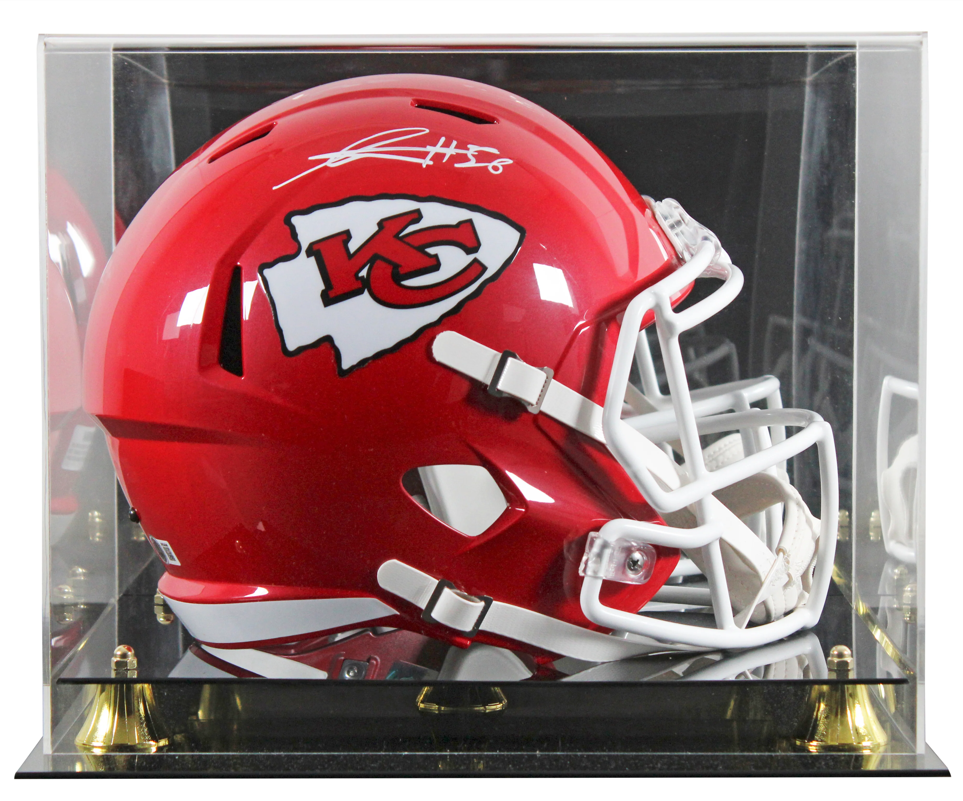 Chiefs George Karlaftis Signed Full Size Speed Rep Helmet W/ Case BAS Witnessed - Image 2