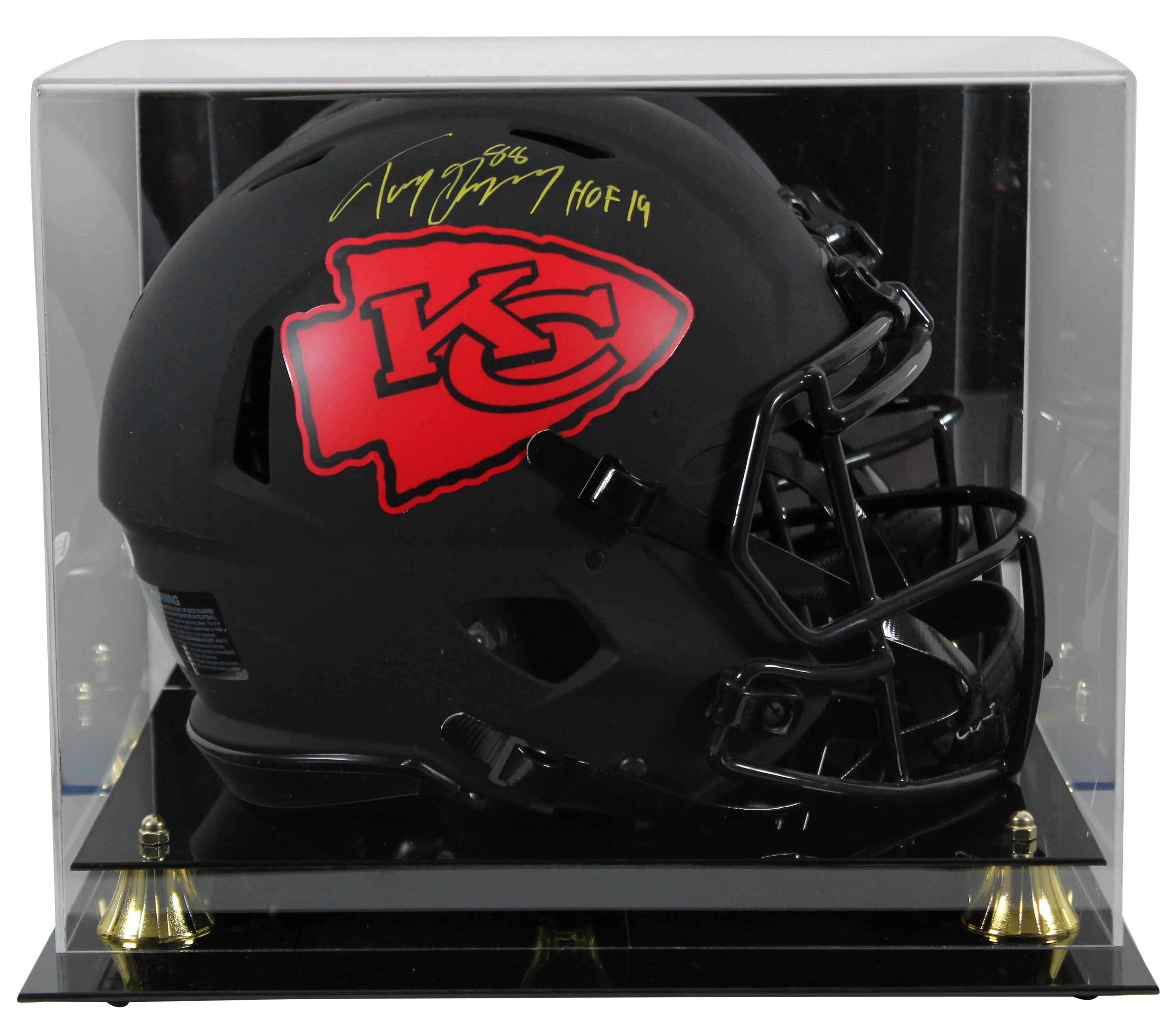 Chiefs Tony Gonzalez "HOF 19" Signed Eclipse F/S Proline Helmet w/ Case BAS - Image 2