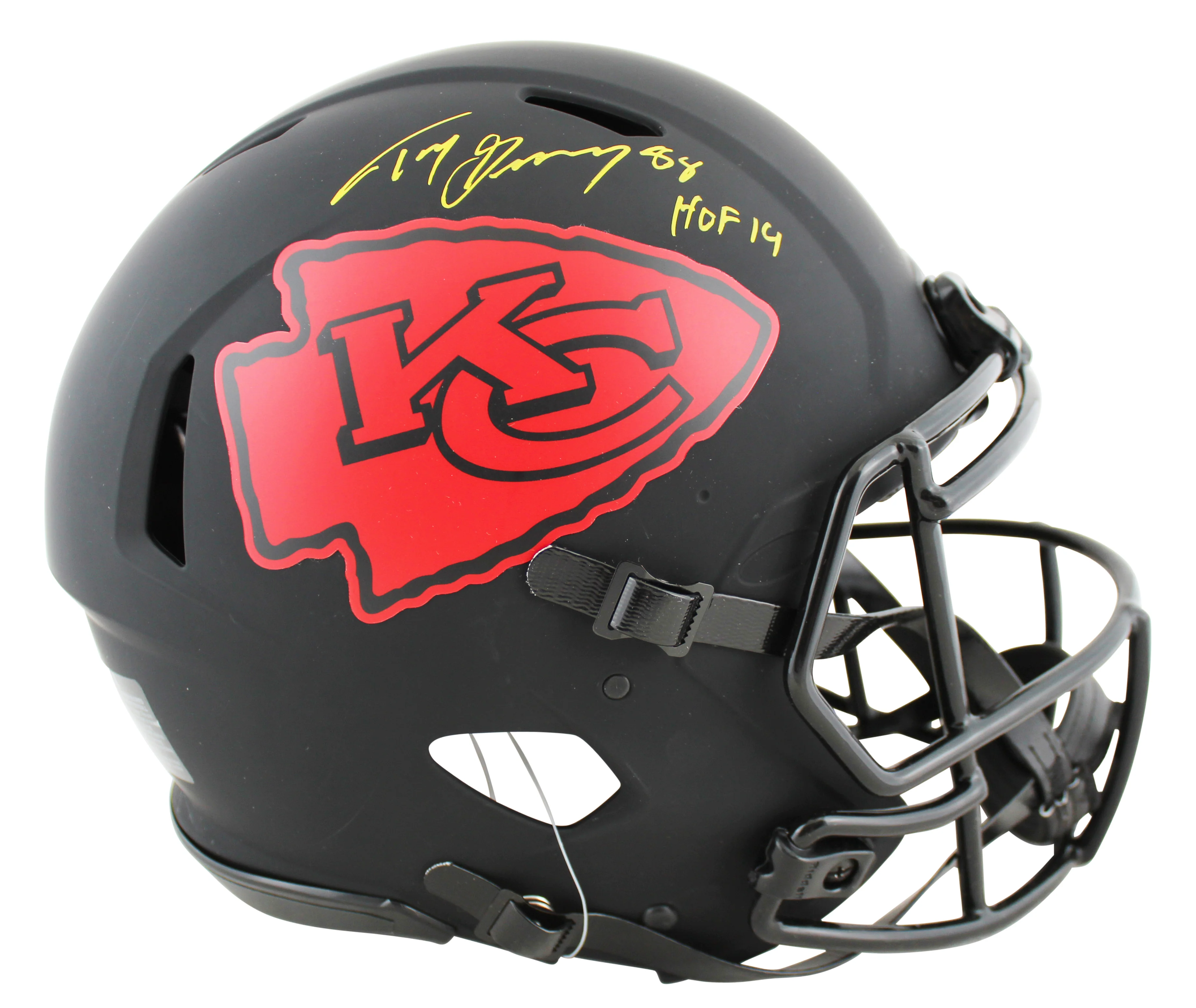 Chiefs Tony Gonzalez "HOF 19" Signed Eclipse F/S Proline Helmet w/ Case BAS - Image 3