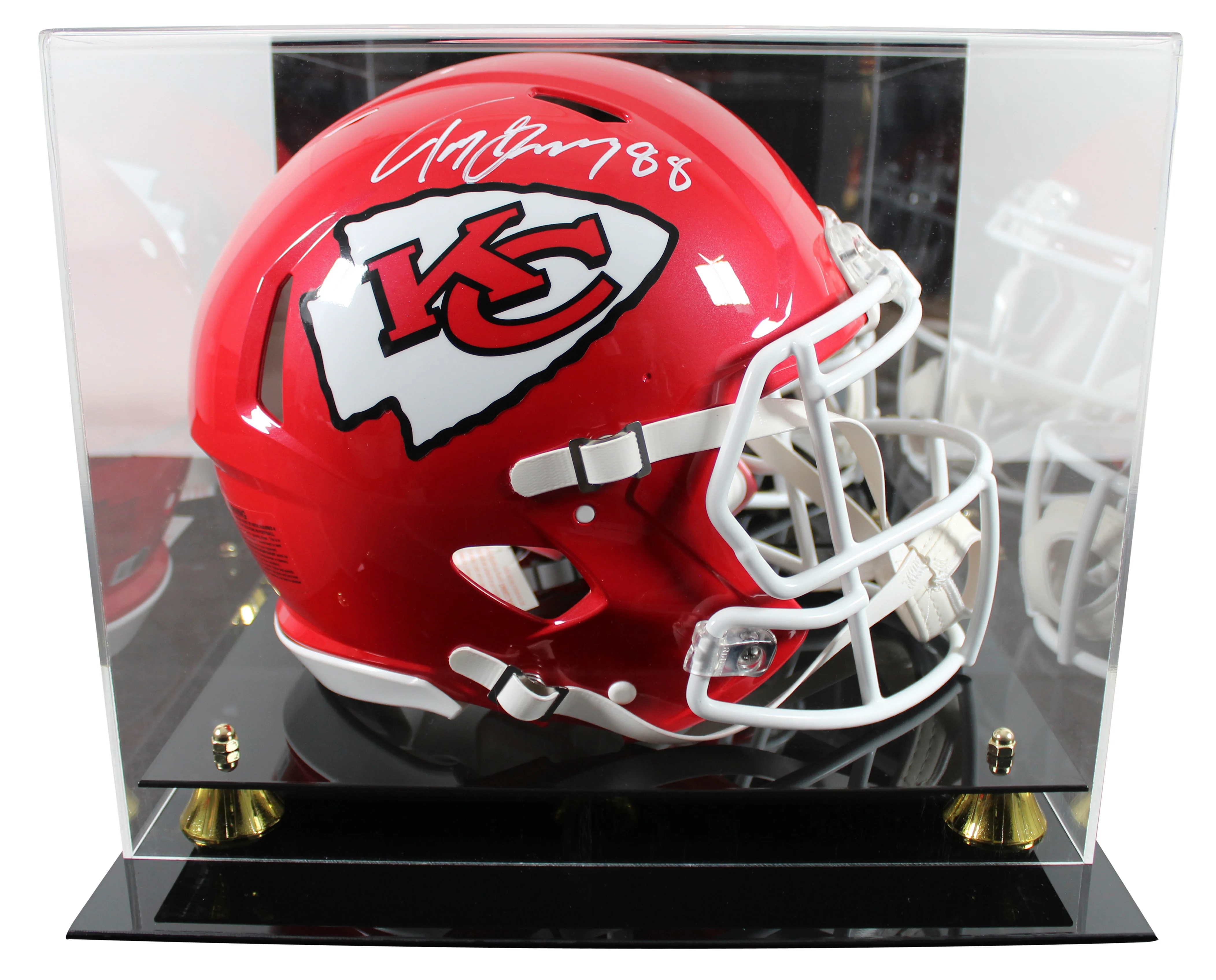 Chiefs Tony Gonzalez Signed F/S Speed Proline Helmet W/ Case w/ White Sig BAS W - Image 2