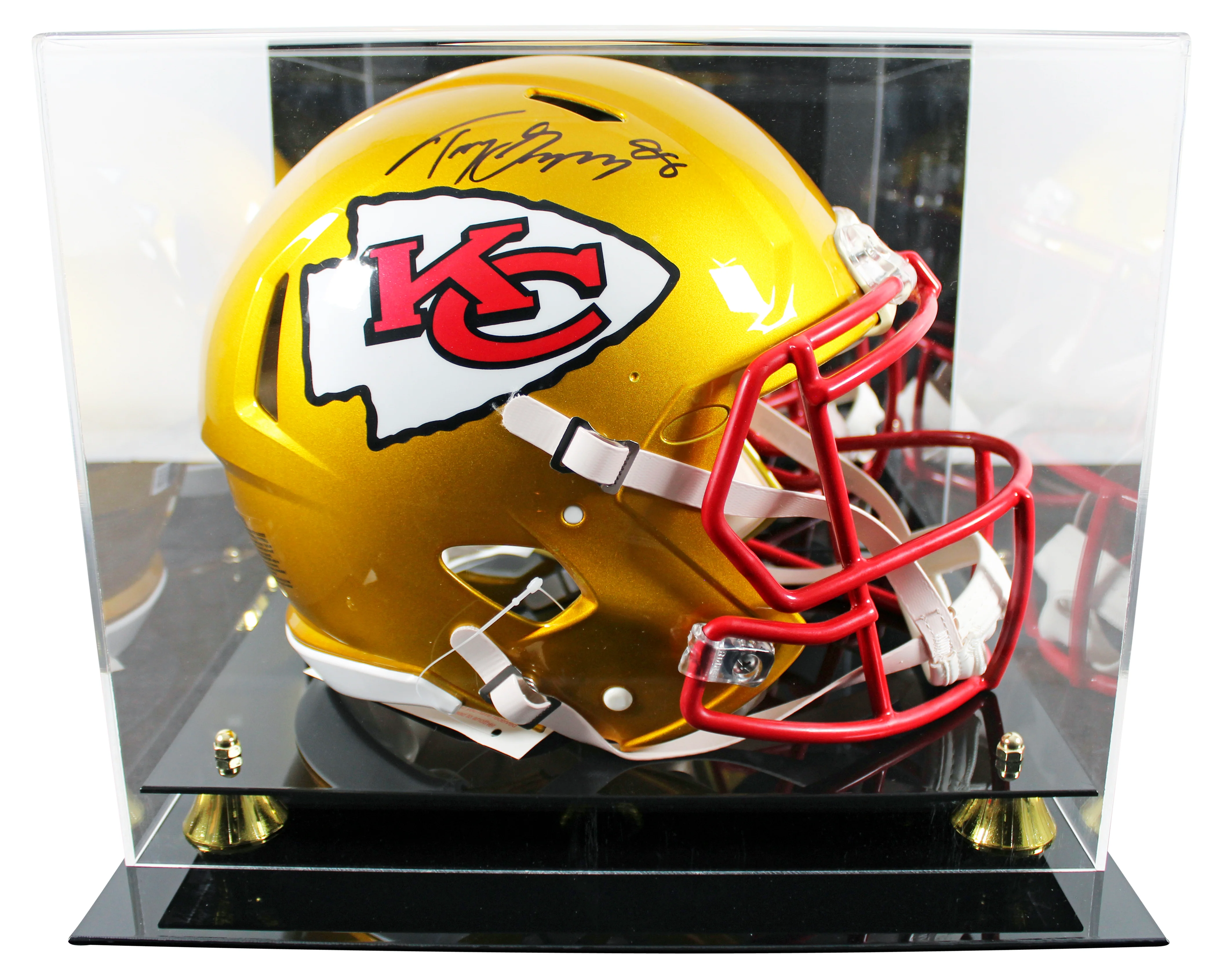 Chiefs Tony Gonzalez Signed Flash Full Size Speed Proline Helmet W/ Case BAS Wit - Image 2