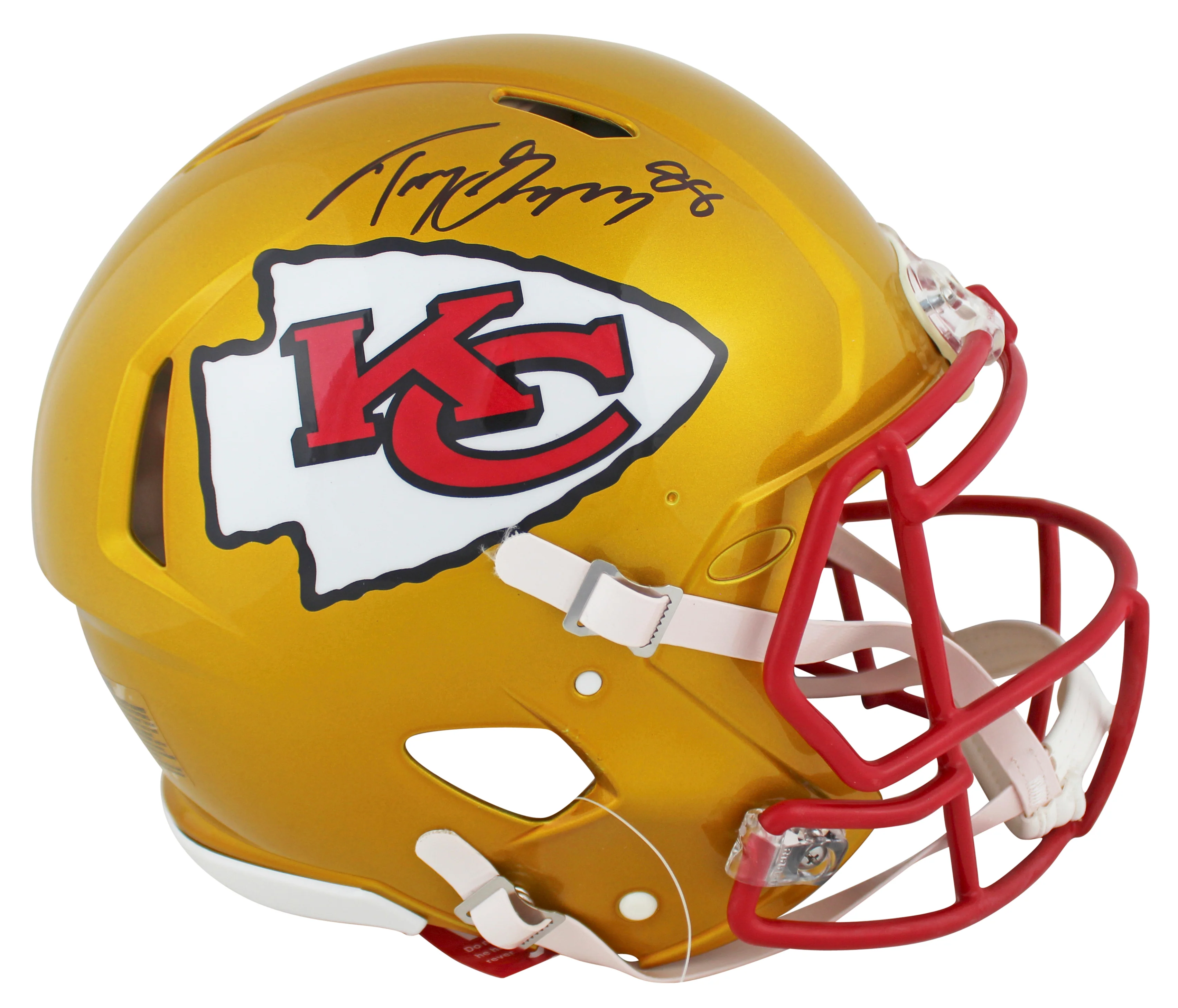 Chiefs Tony Gonzalez Signed Flash Full Size Speed Proline Helmet W/ Case BAS Wit - Image 3