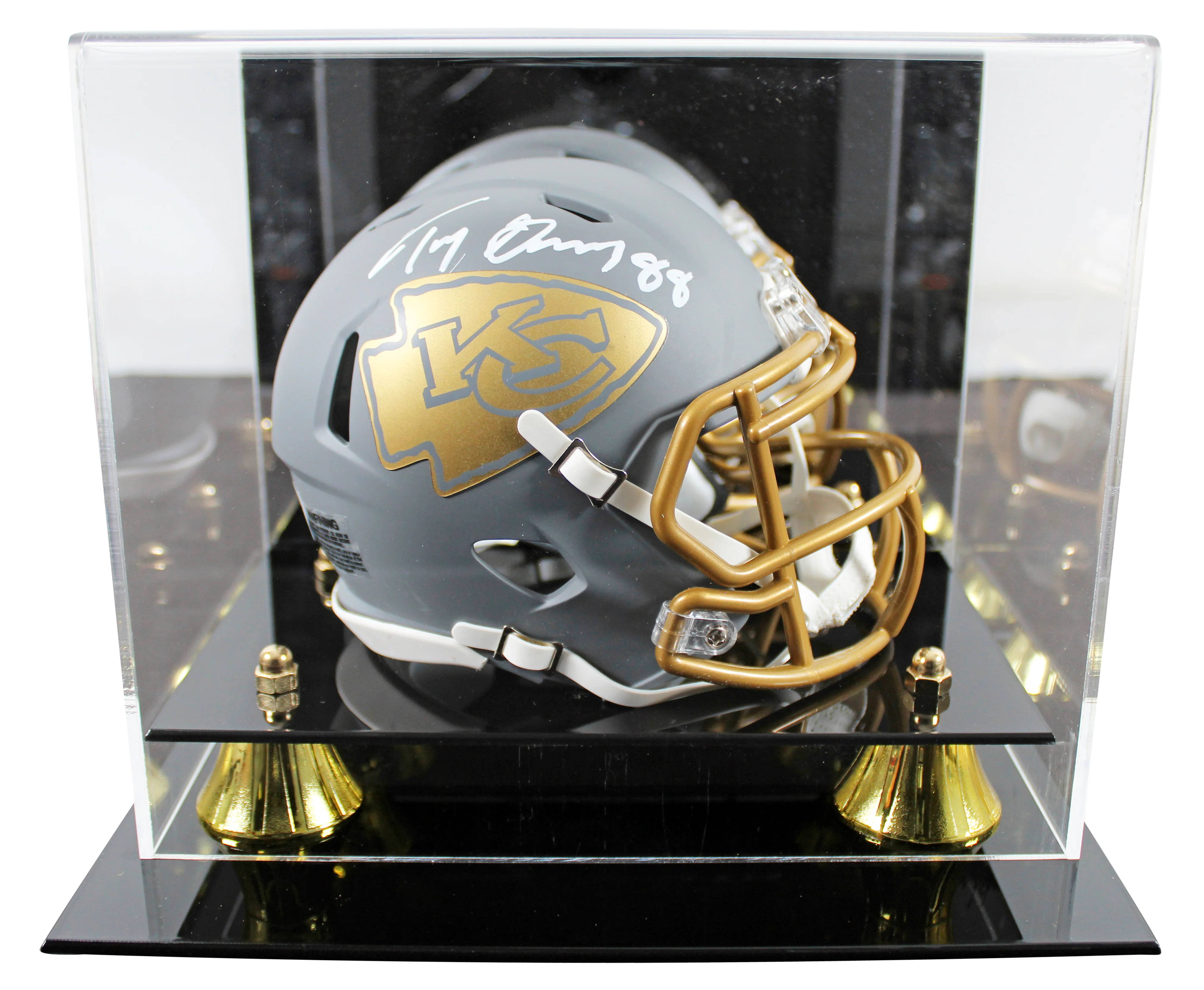 Chiefs Tony Gonzalez Signed Slate Speed Mini Helmet W/ Case BAS Witnessed - Image 2