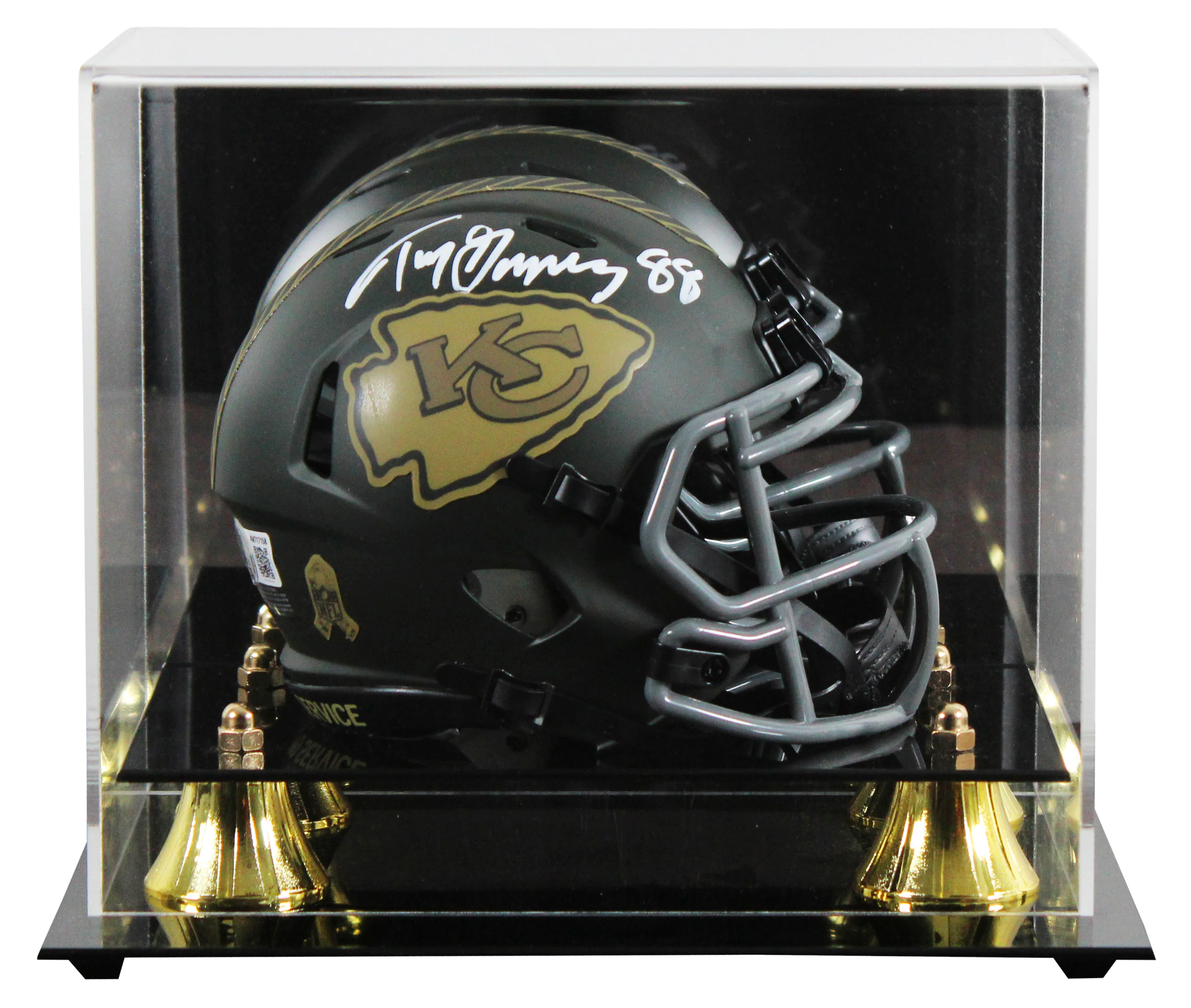 Chiefs Tony Gonzalez Signed STS IV Speed Mini Helmet W/ Case BAS Witnessed - Image 2
