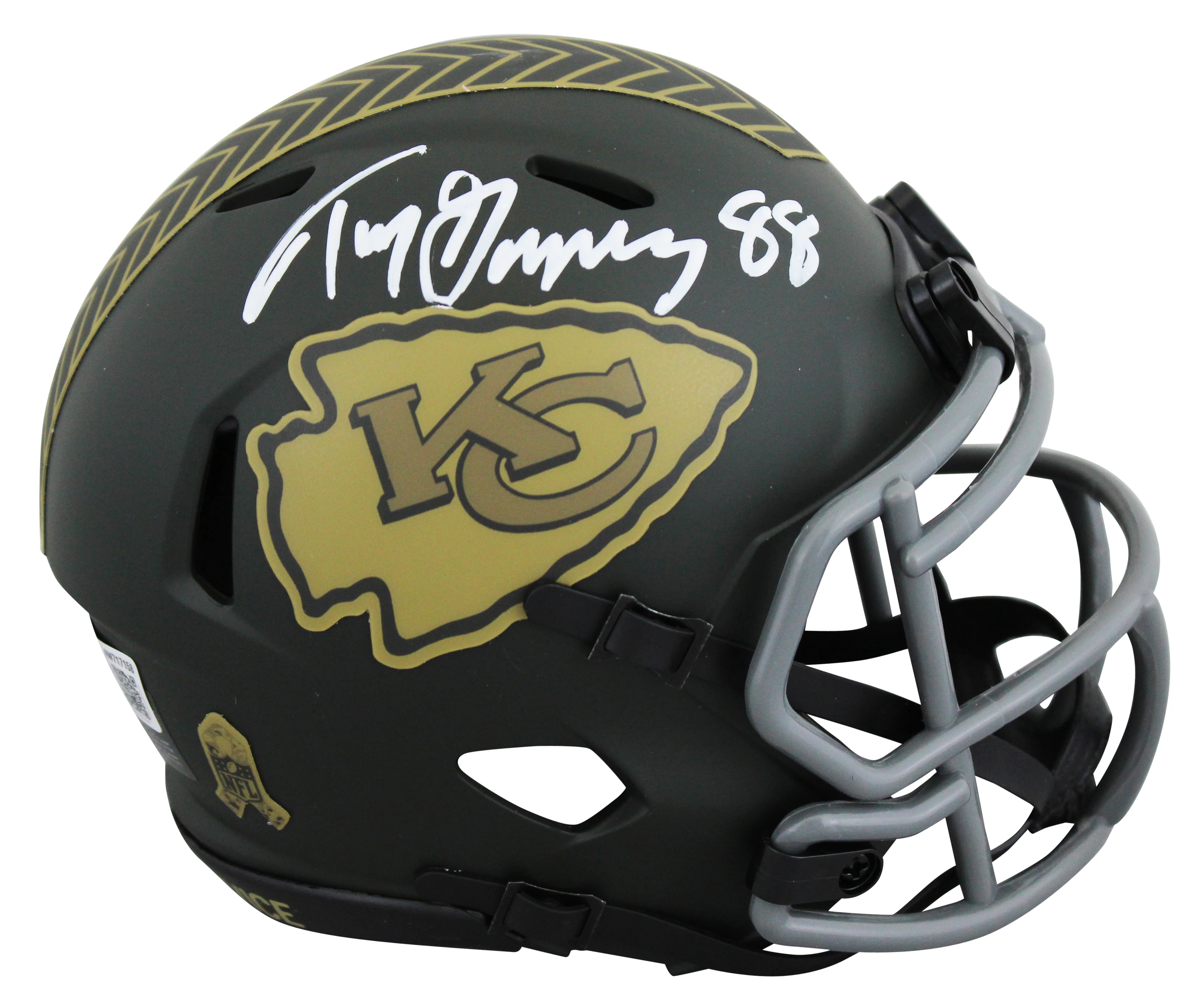 Chiefs Tony Gonzalez Signed STS IV Speed Mini Helmet W/ Case BAS Witnessed - Image 3