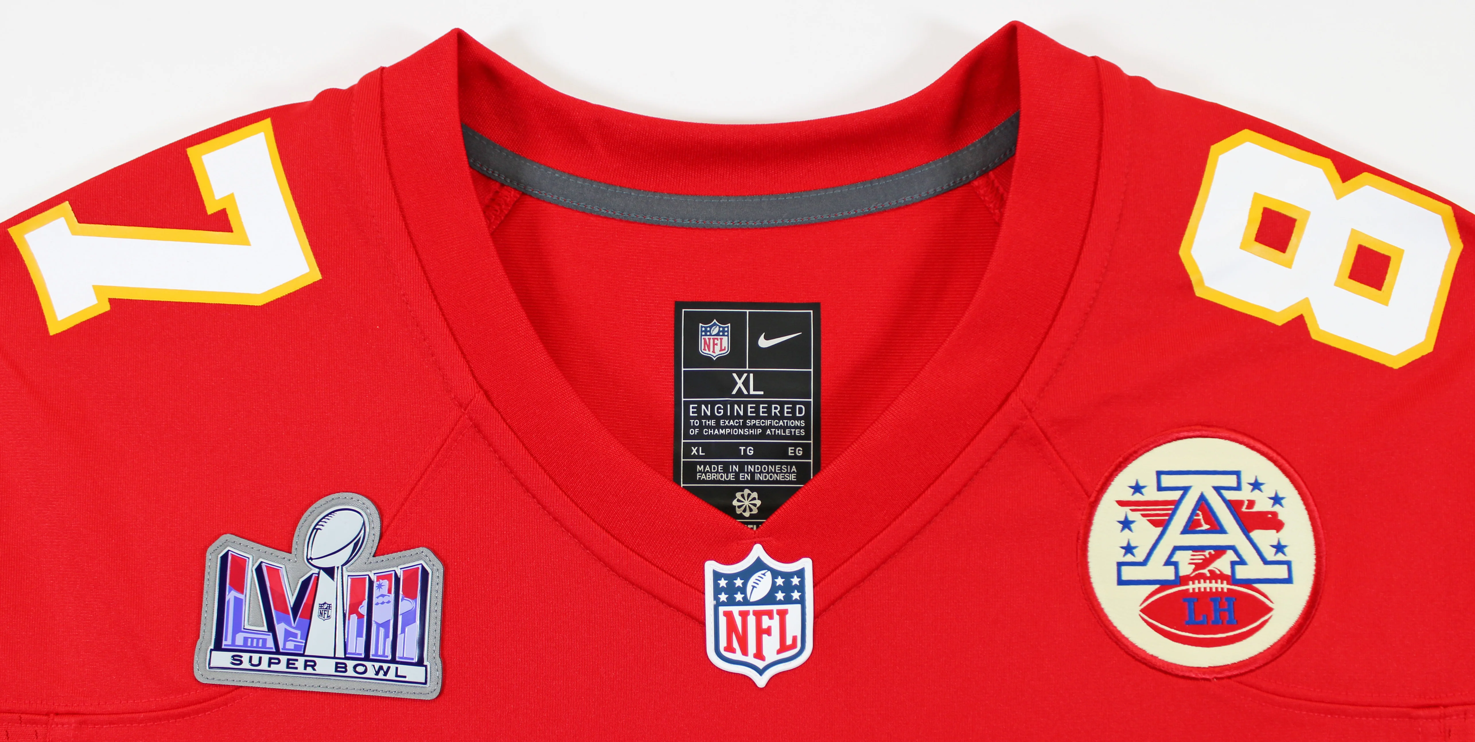 Chiefs Travis Kelce Signed Red Nike Game Jersey w/ SB LVIII Patch BAS Witnessed - Image 5