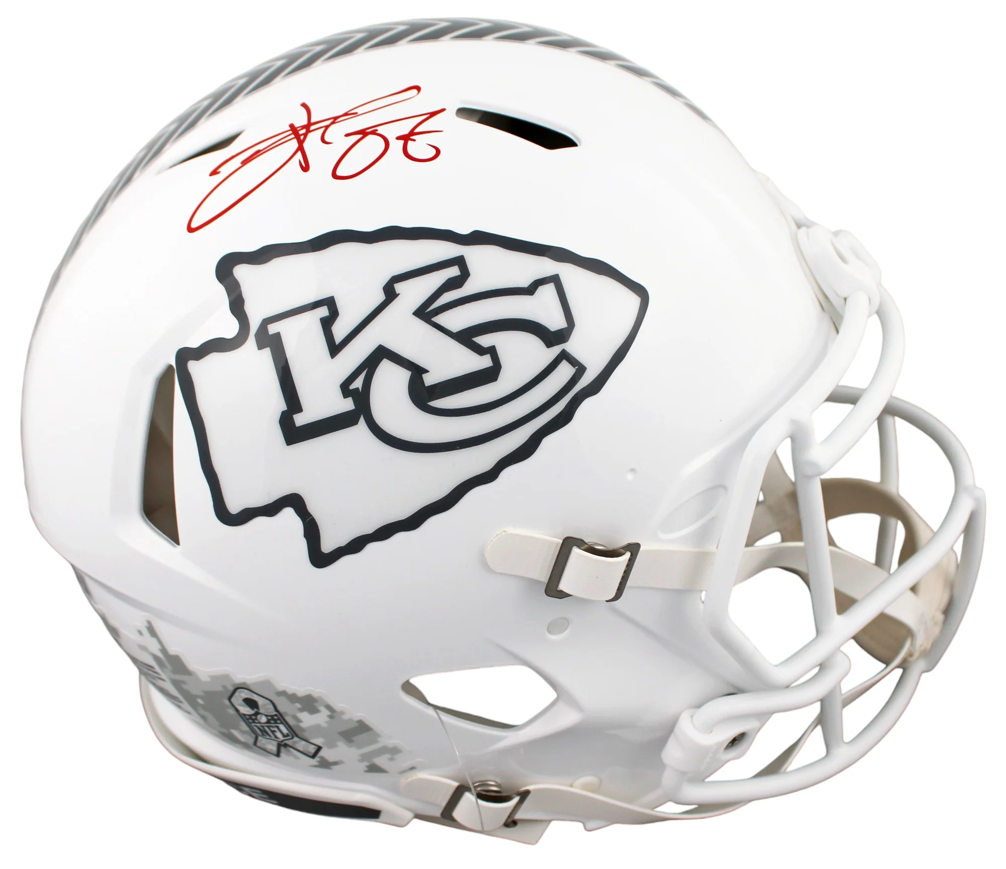 Chiefs Travis Kelce Signed STS III Full Size Speed Proline Helmet BAS Witnessed - Image 2