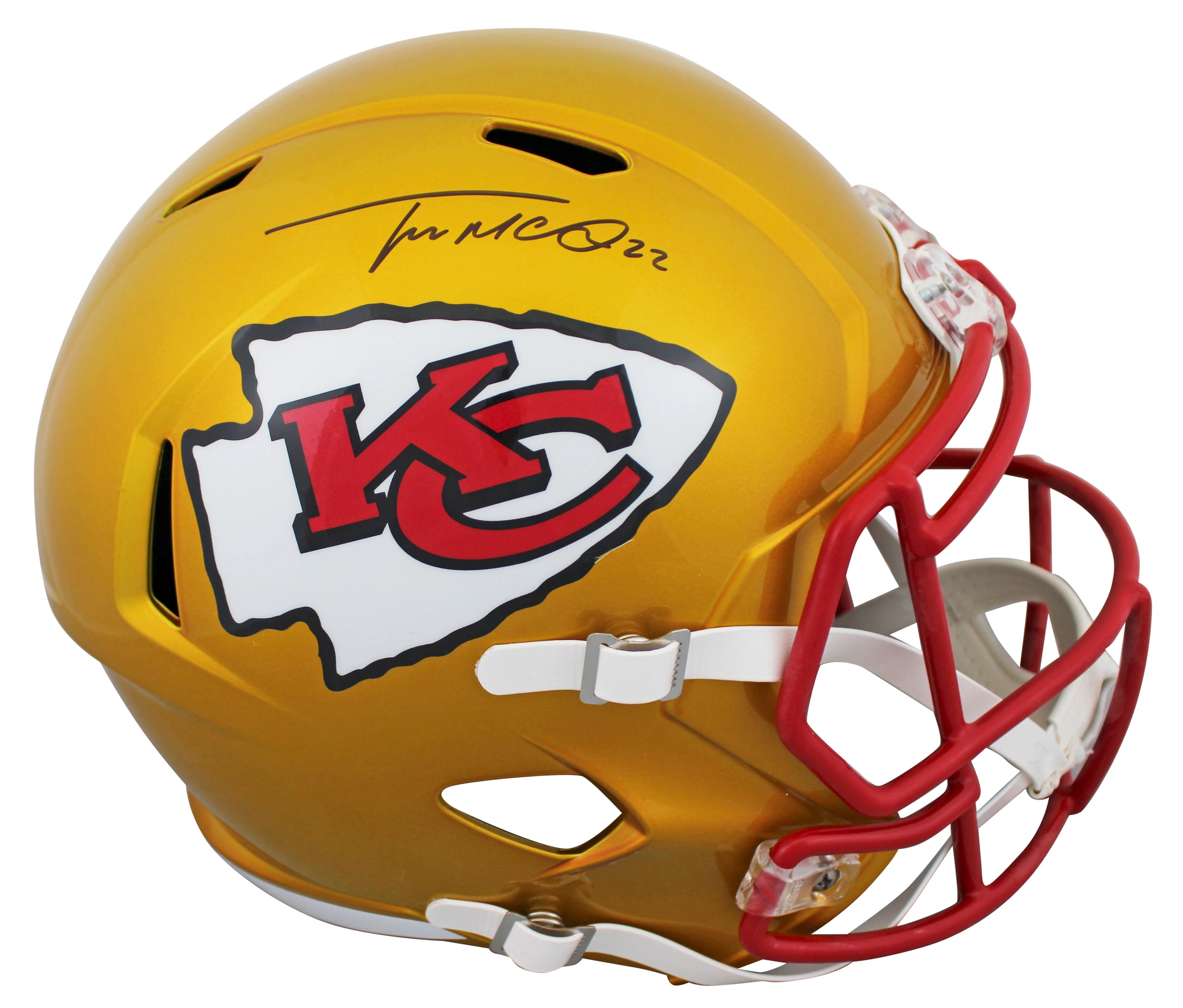 Chiefs Trent McDuffie Signed Flash Full Size Speed Rep Helmet BAS Witnessed - Image 2