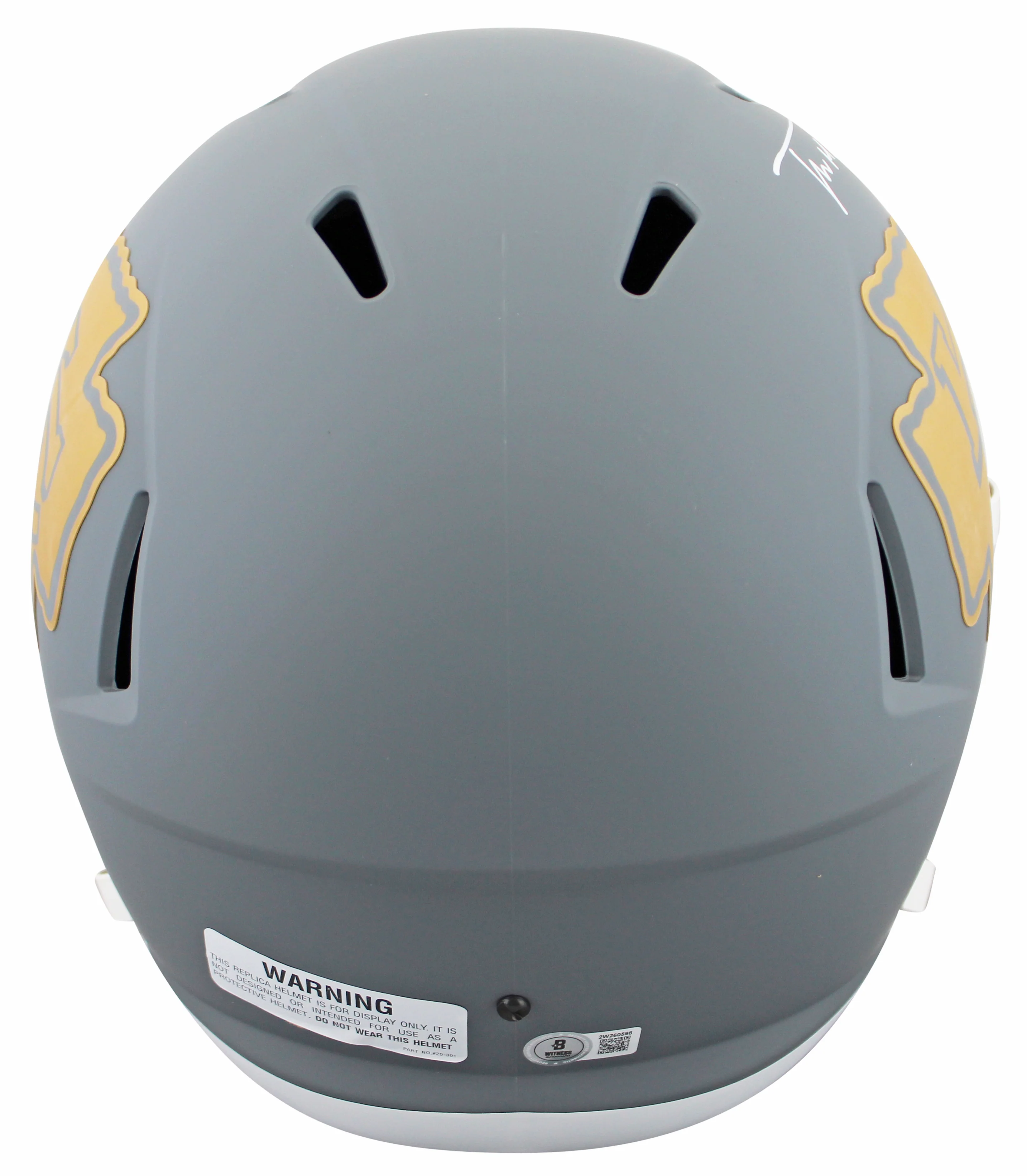 Chiefs Trent McDuffie Signed Slate Full Size Speed Rep Helmet BAS Witnessed - Image 4