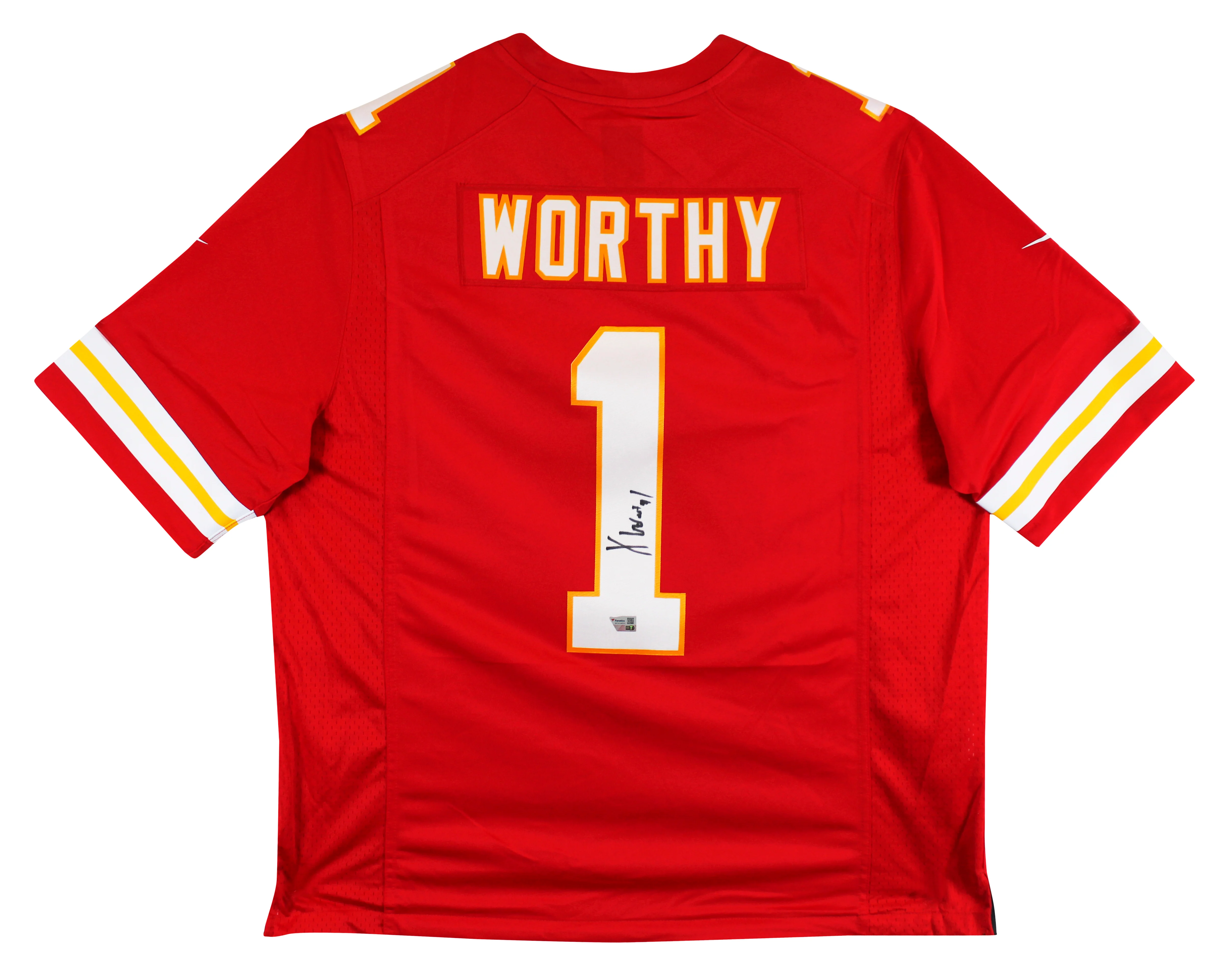 Chiefs Xavier Worthy Signed Red Nike Limited Jersey w/ Black Signature Fanatics - Image 3