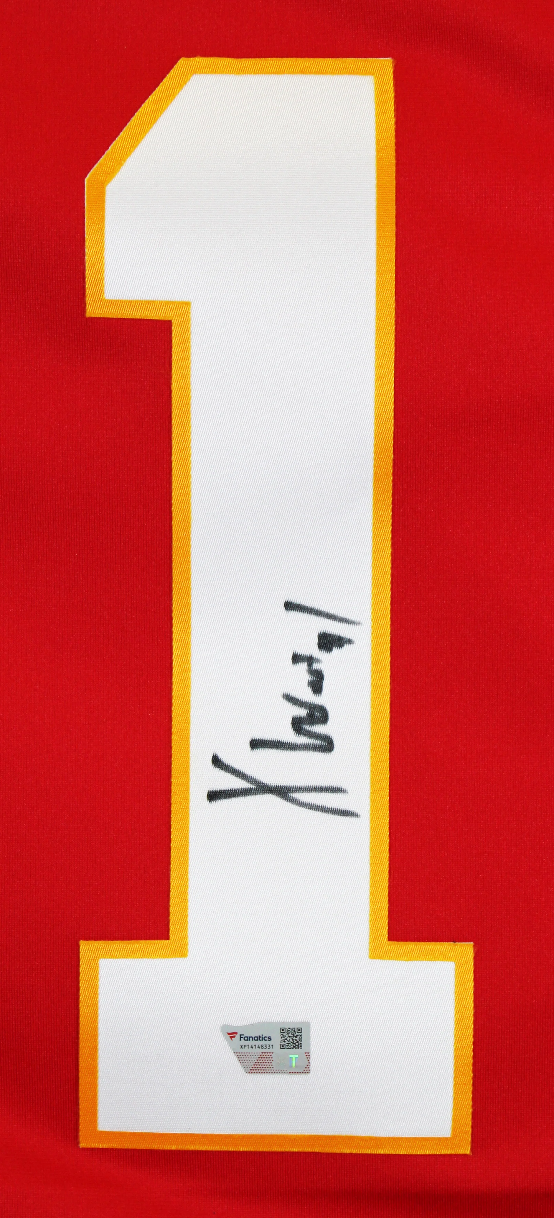Chiefs Xavier Worthy Signed Red Nike Limited Jersey w/ Black Signature Fanatics - Image 4