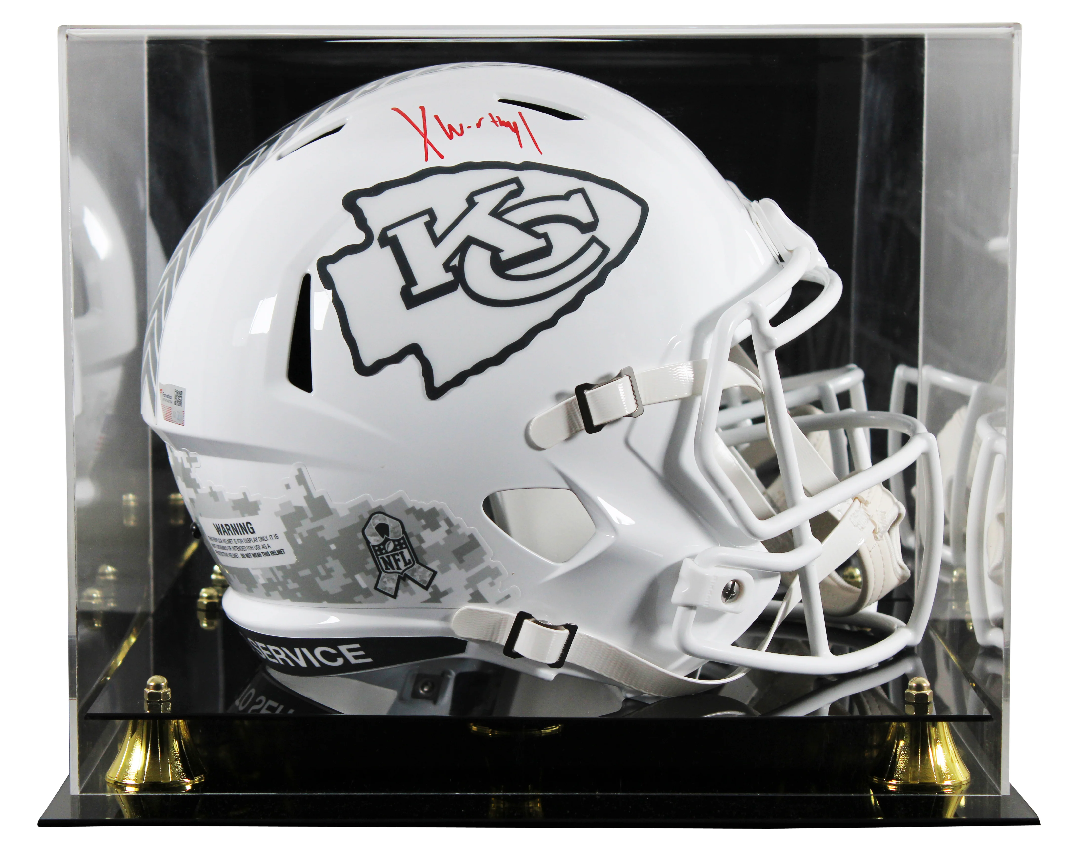 Chiefs Xavier Worthy Signed STS III Full Size Speed Rep Helmet W/ Case Fanatics - Image 2