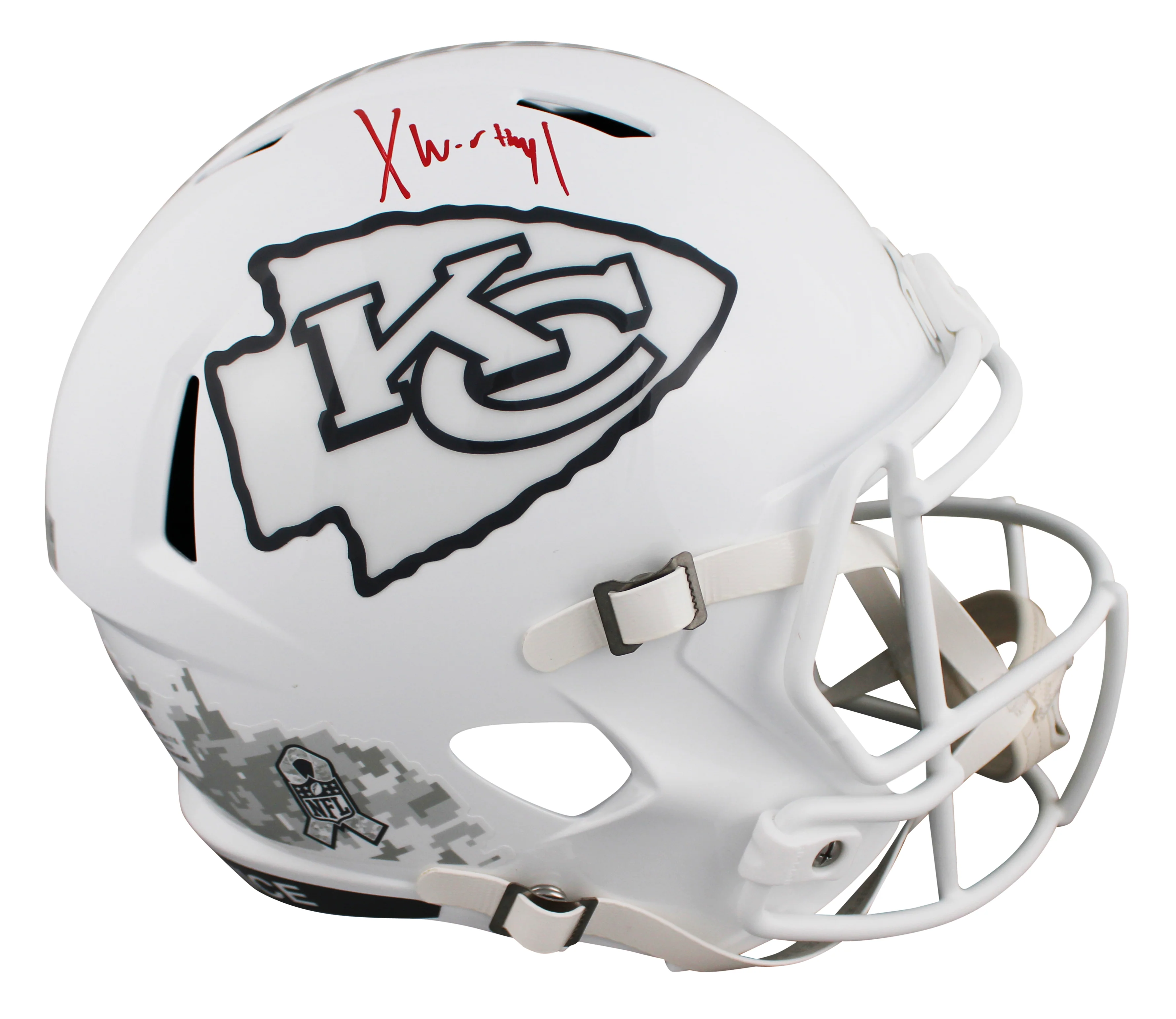Chiefs Xavier Worthy Signed STS III Full Size Speed Rep Helmet W/ Case Fanatics - Image 3