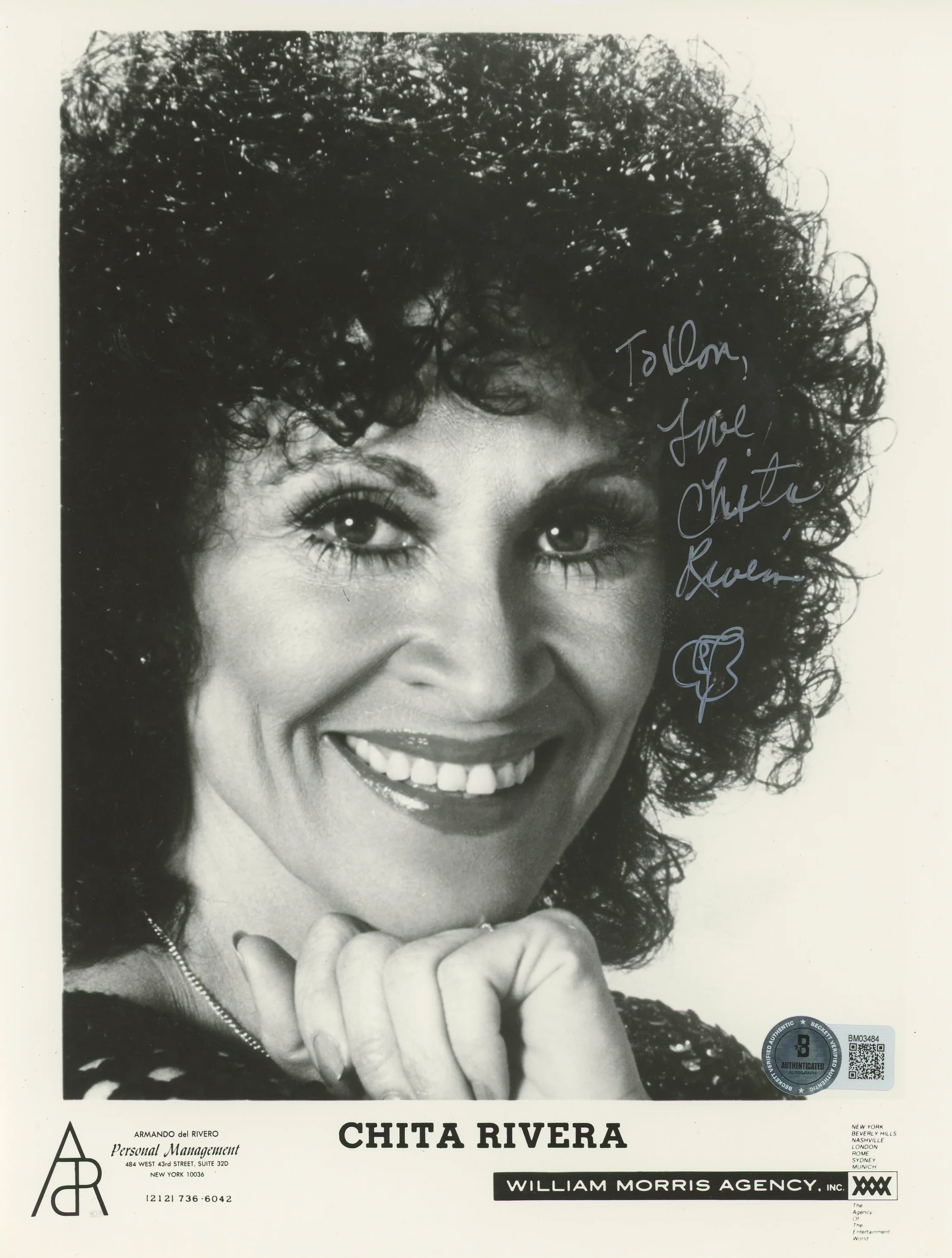 Chita Rivera Chicago "Love" Authentic Signed 8x10 Photo Autographed BAS #BM03484 - Image 2