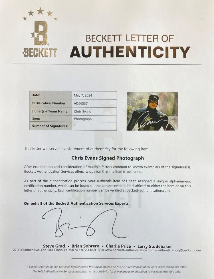 Chris Evans Signed Framed 16x20 Captain America Kneel Photo BAS LOA - Image 3
