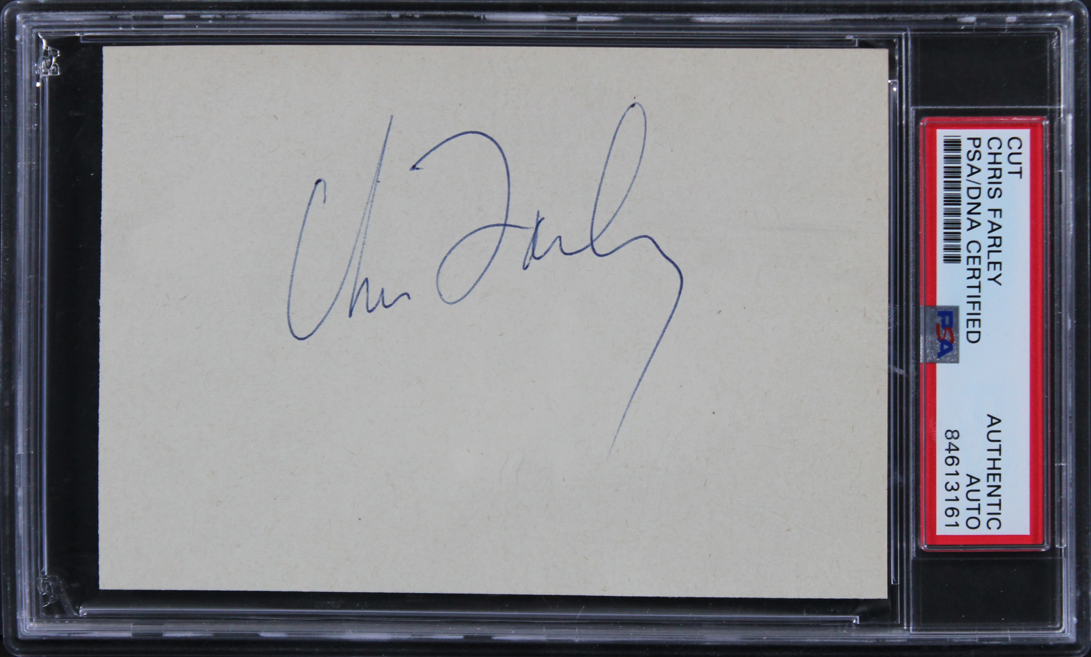 Chris Farley Tommy Boy Authentic Signed 3.5x5.5 Cut Signature PSA/DNA Slabbed