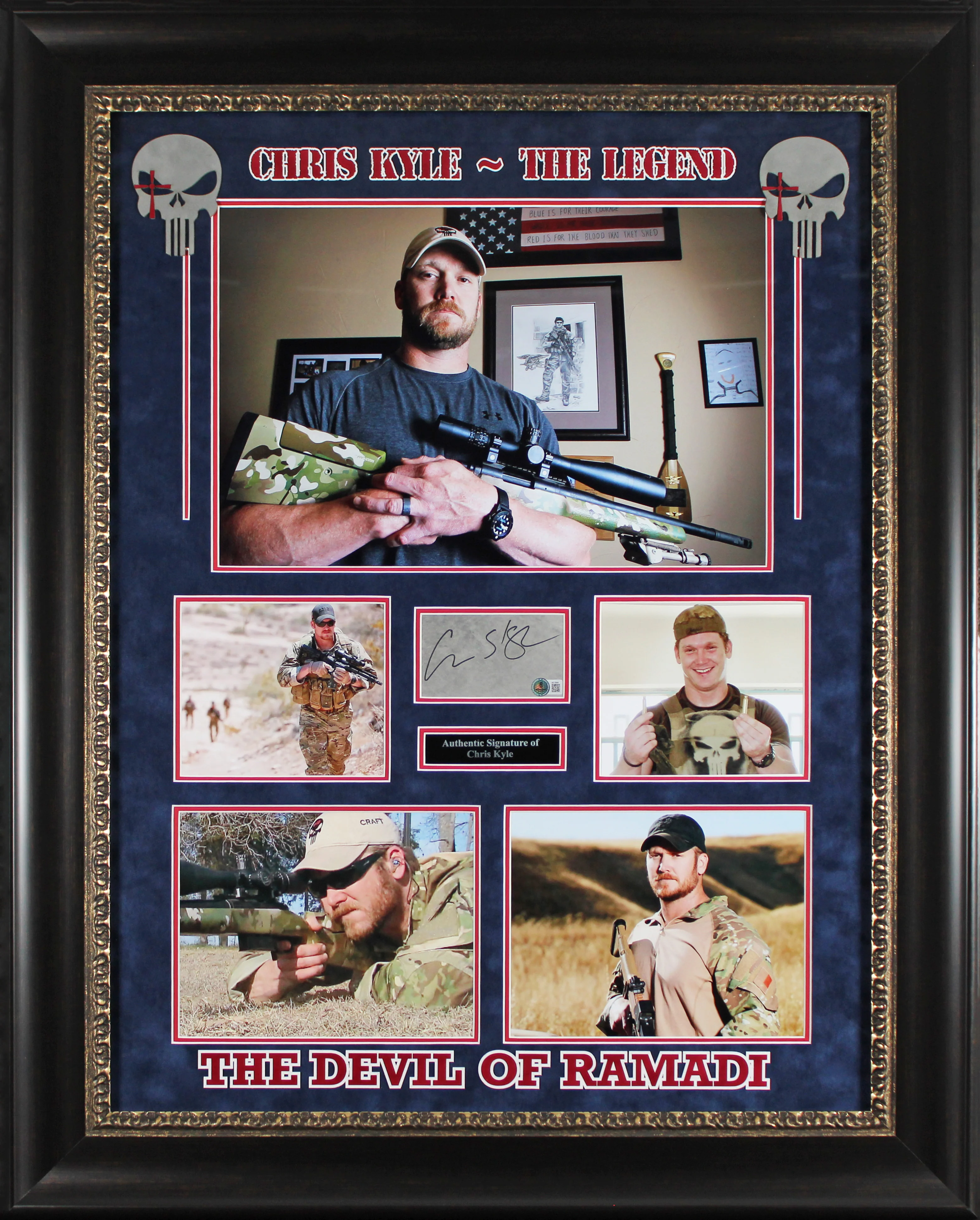 Chris Kyle Authentic Signed & Framed Cut Signature Autographed BAS #AE13648 - Image 2