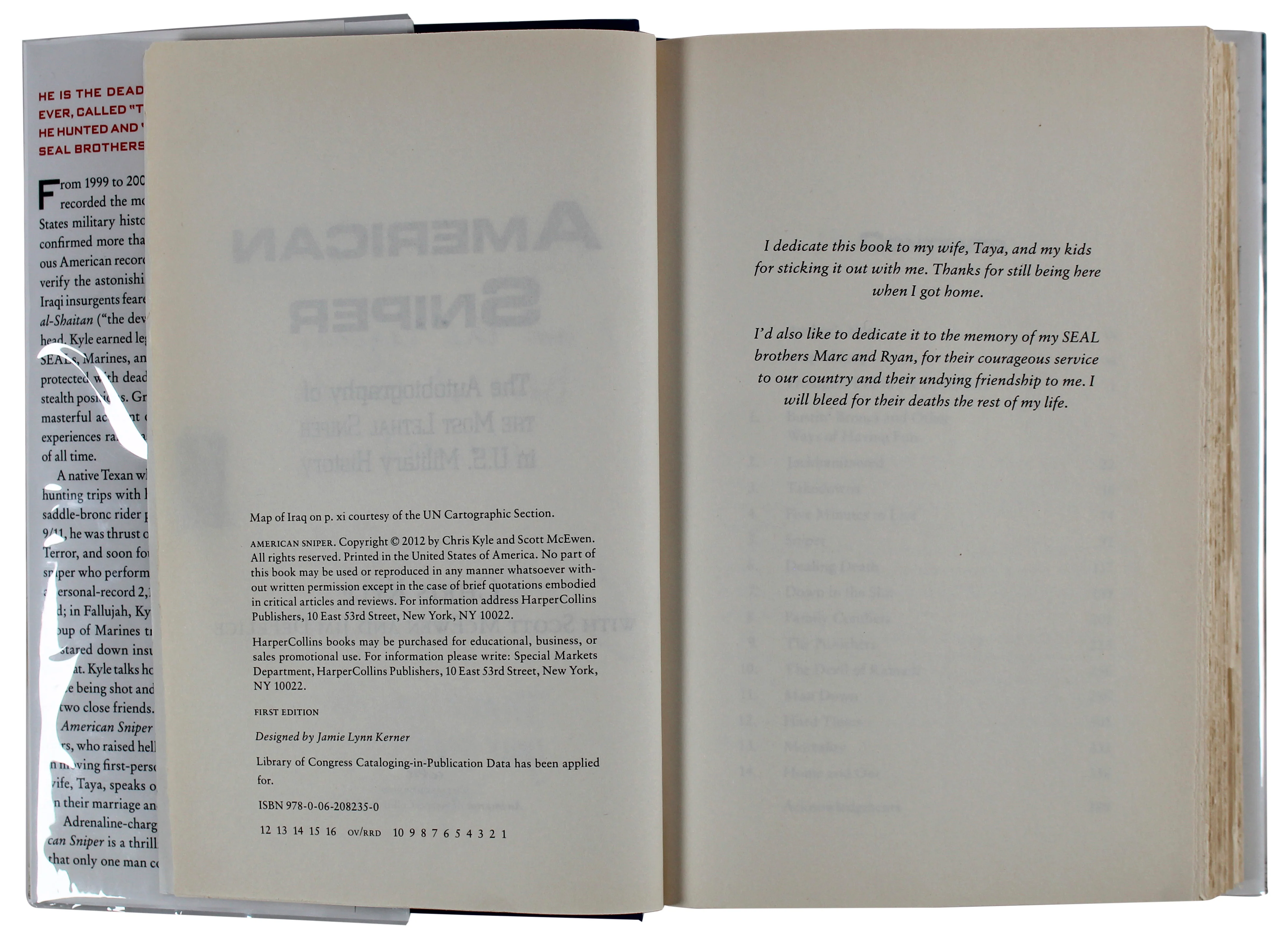 Chris Kyle & Taya Kyle Signed American Sniper 1st Ed Hardcover Book BAS #AB14676 - Image 7